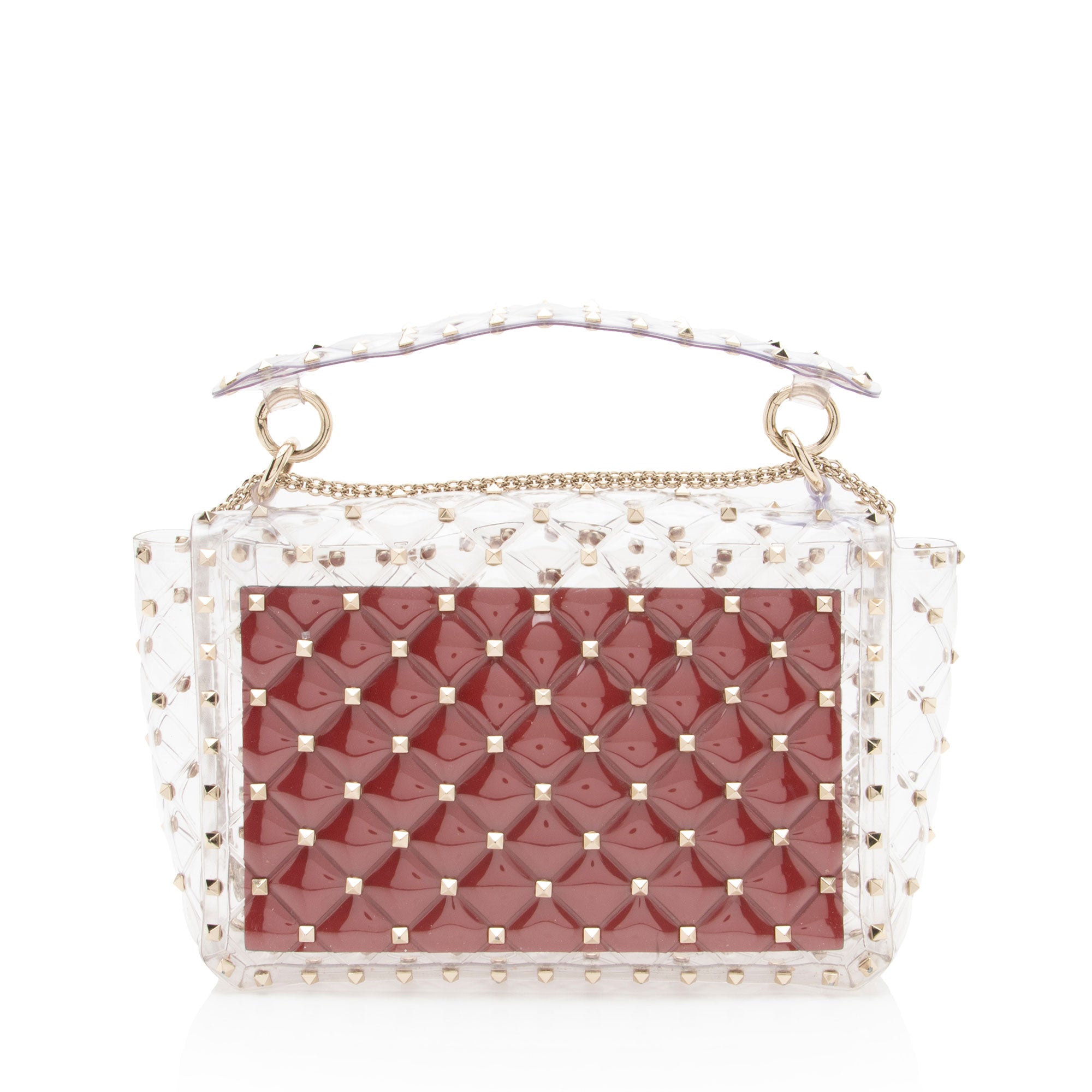 Valentino Transparent PVC Rockstud Spike Up Shoulder Bag