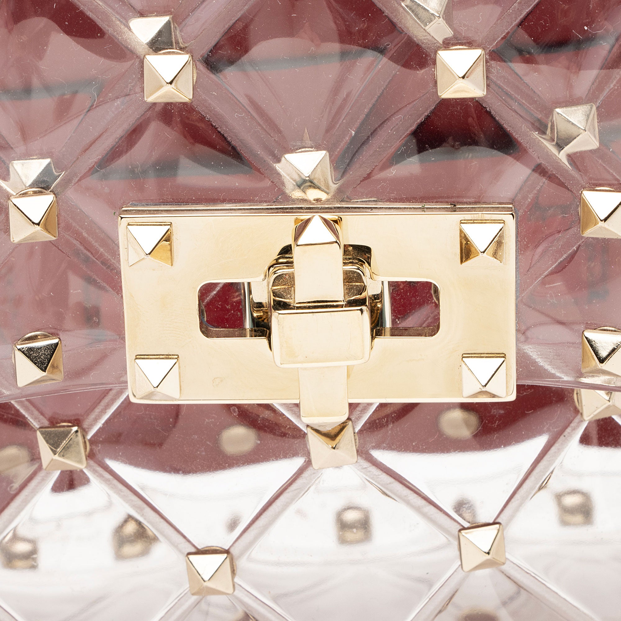 Valentino Transparent PVC Rockstud Spike Up Shoulder Bag