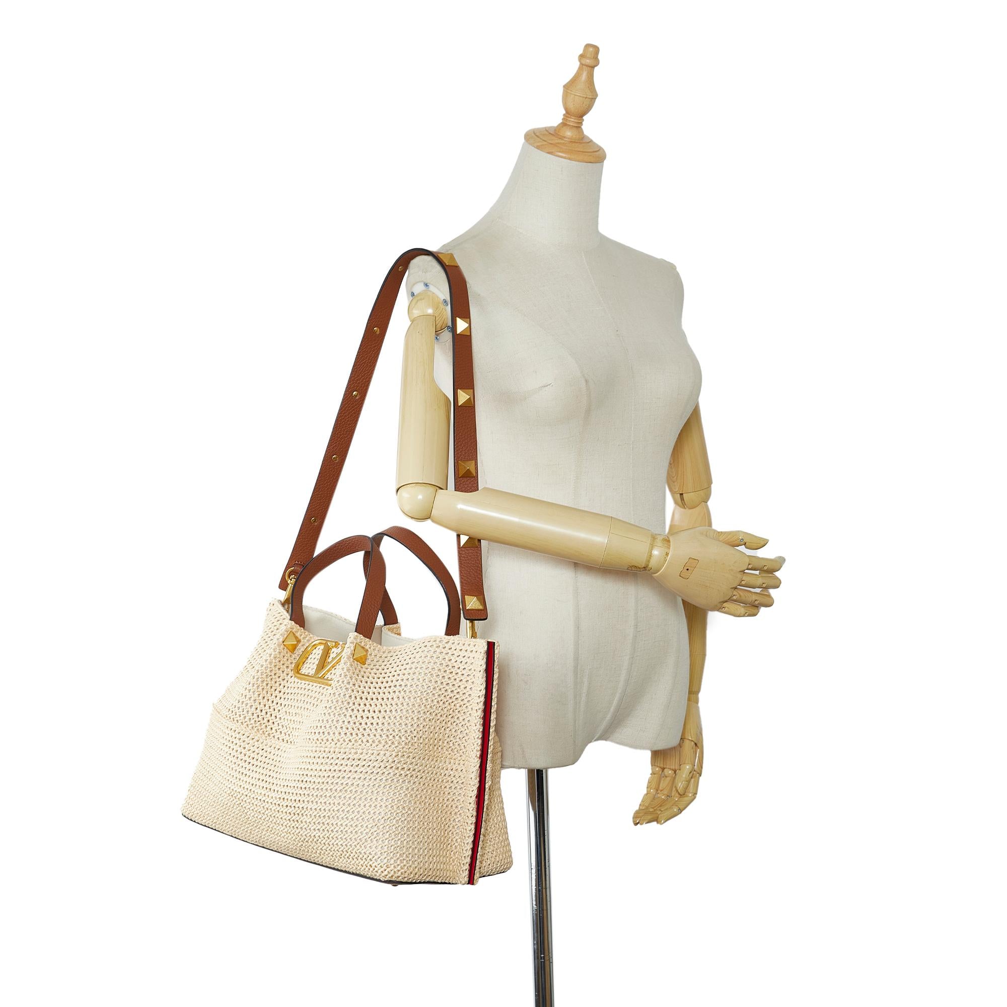 Valentino VLogo Straw Summer Tote (SHG-Mk2lWQ)