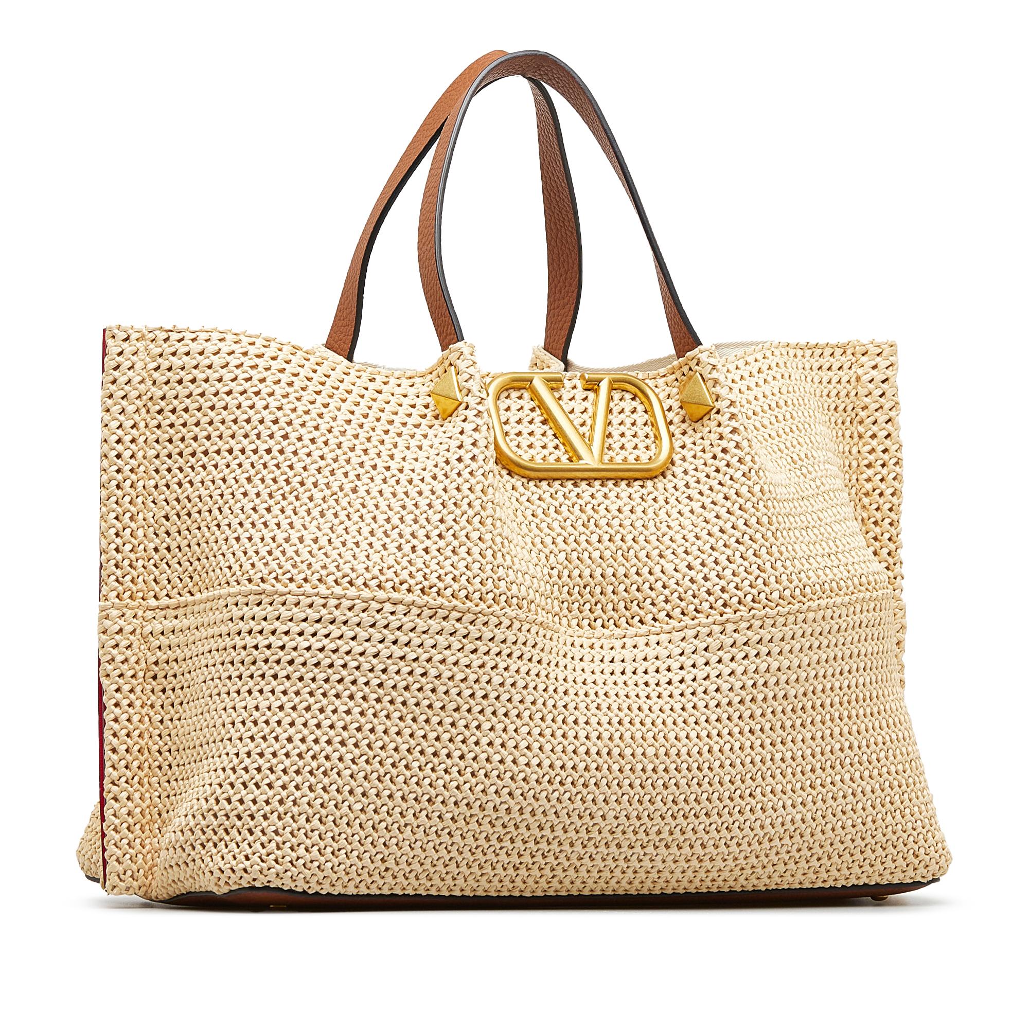 Valentino VLogo Straw Summer Tote (SHG-Mk2lWQ)