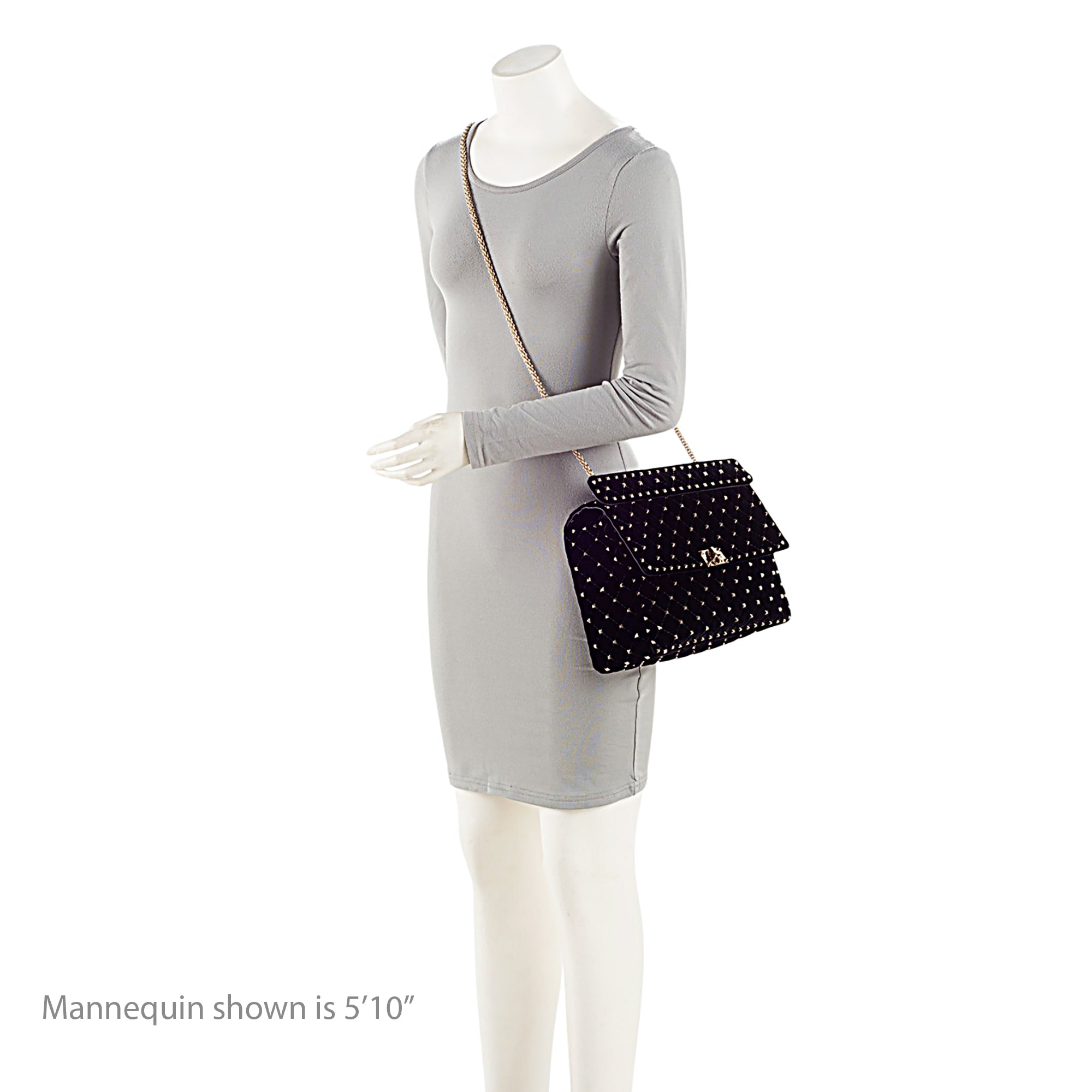 Valentino Velvet Rockstud Spike Up Shoulder Bag