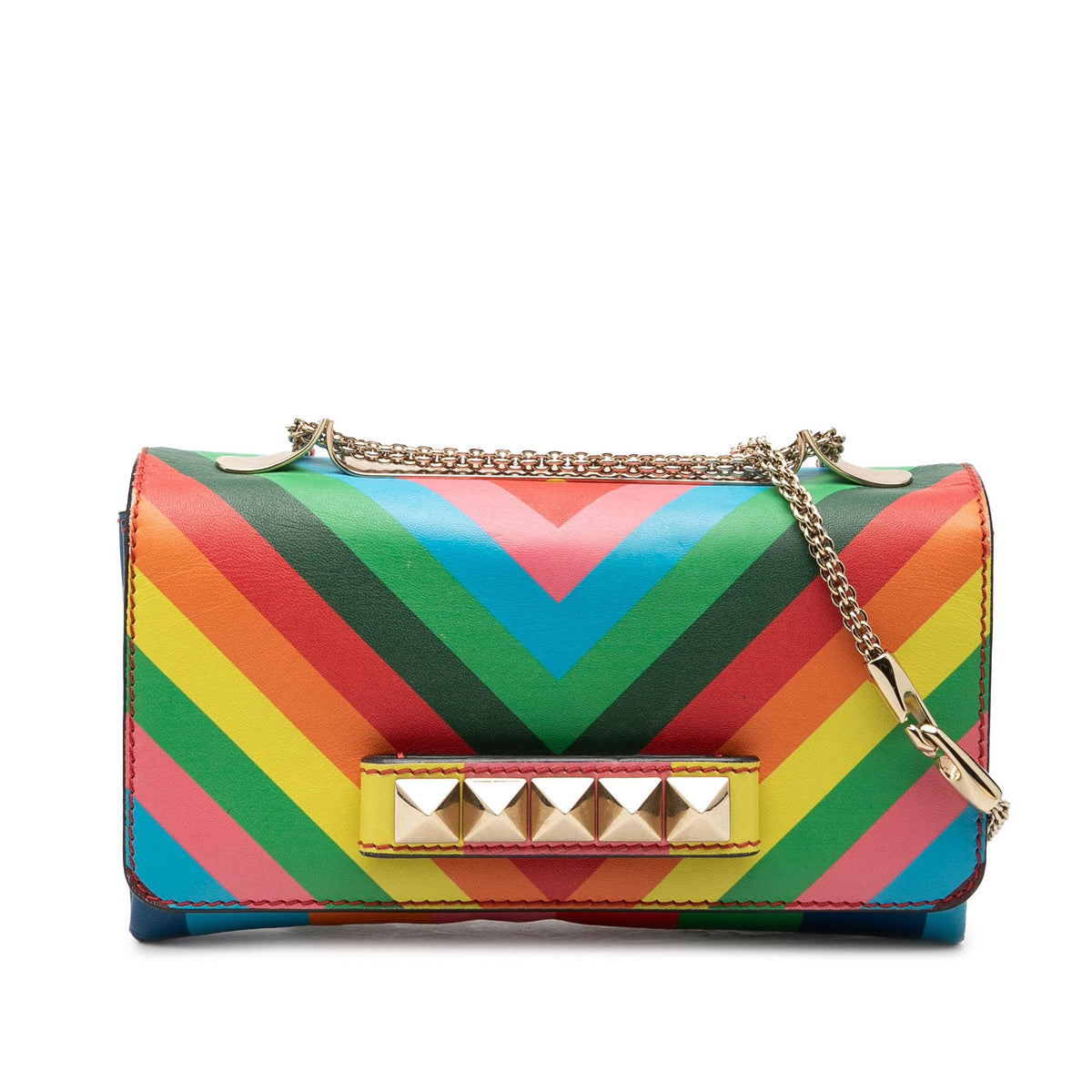 Valentino Vitello 1973 Va Va Voom Rockstud Rainbow Shoulder Bag