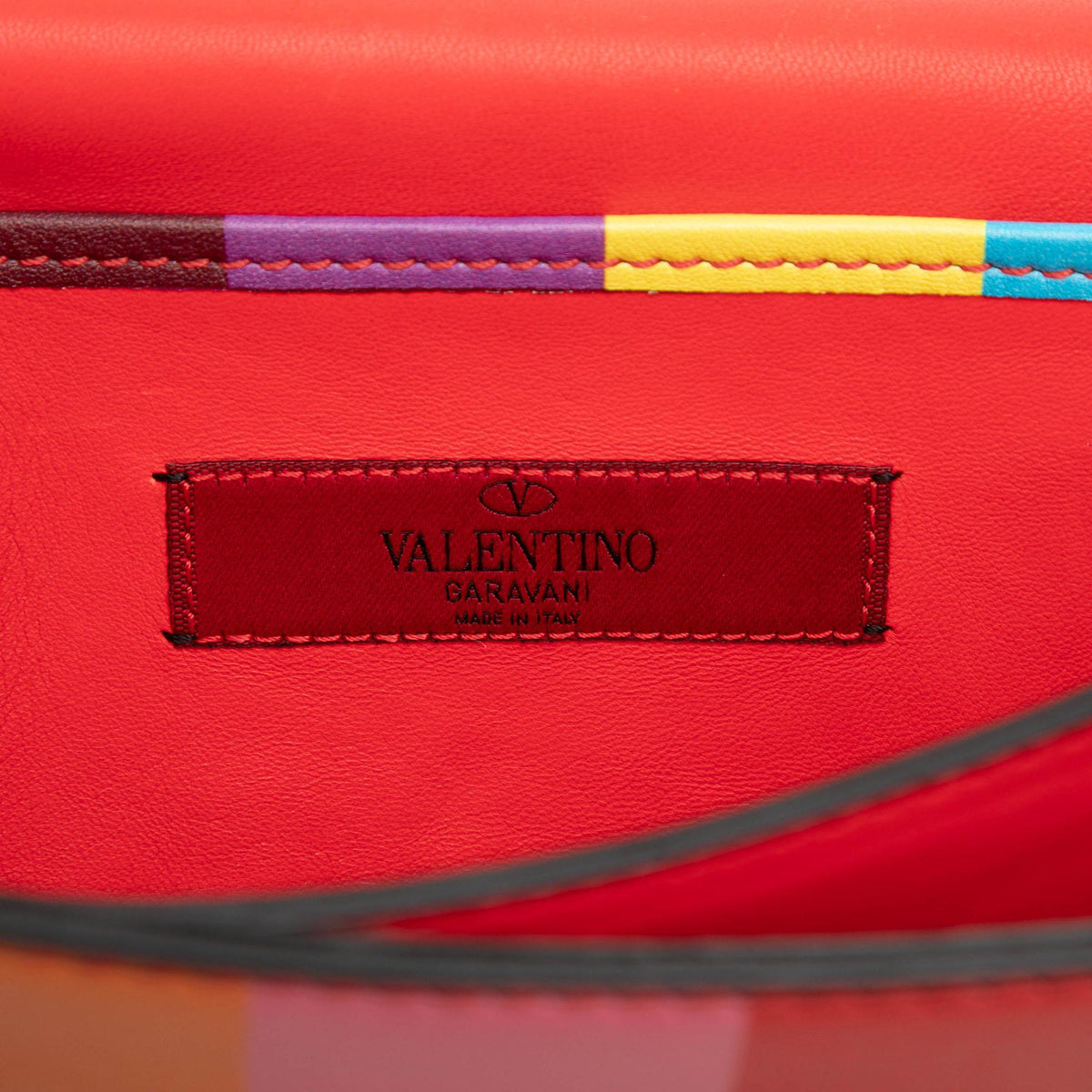 Valentino Vitello 1973 Va Va Voom Rockstud Rainbow Shoulder Bag
