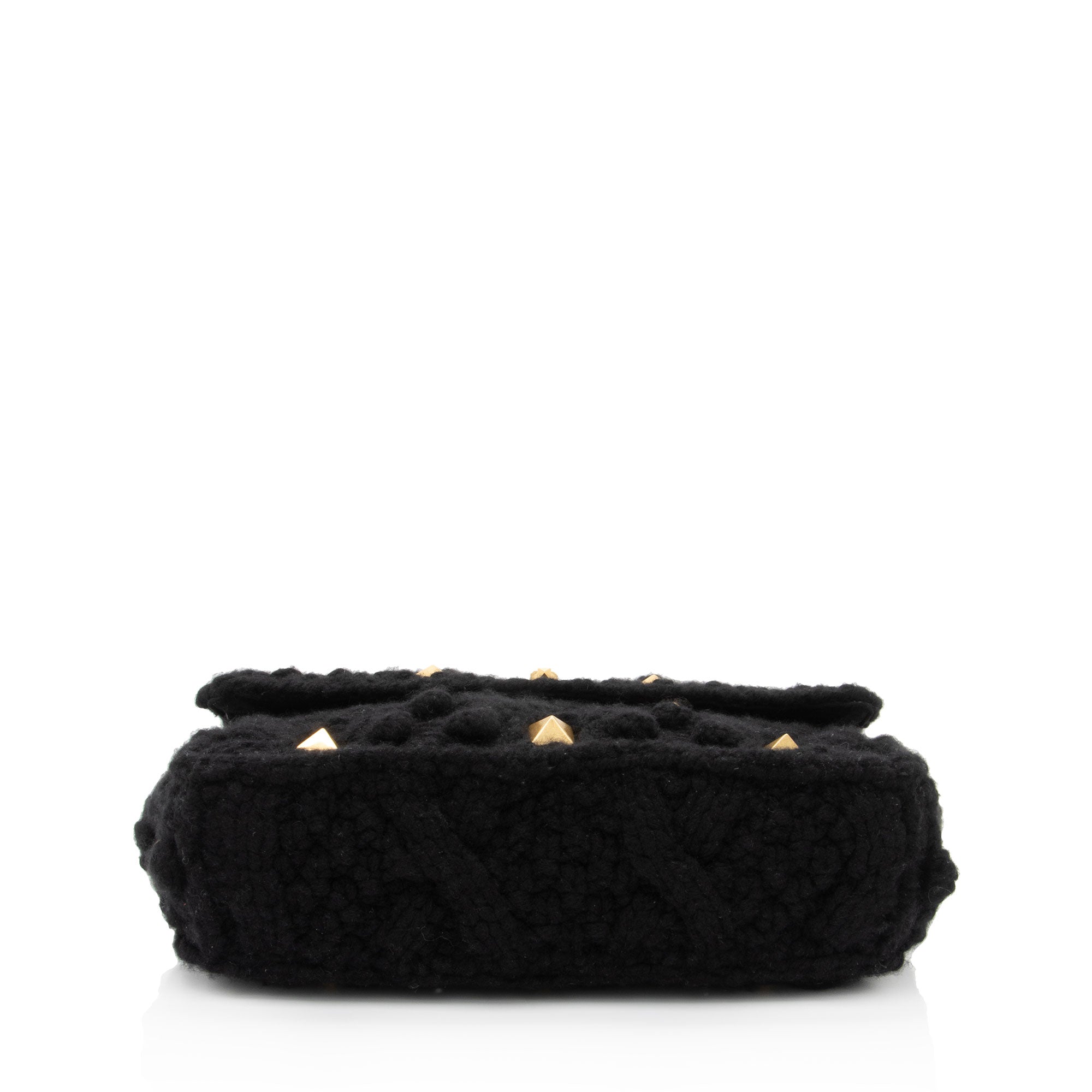 Valentino Wool Roman Stud Shoulder Bag (SHF-ZSmRY9)