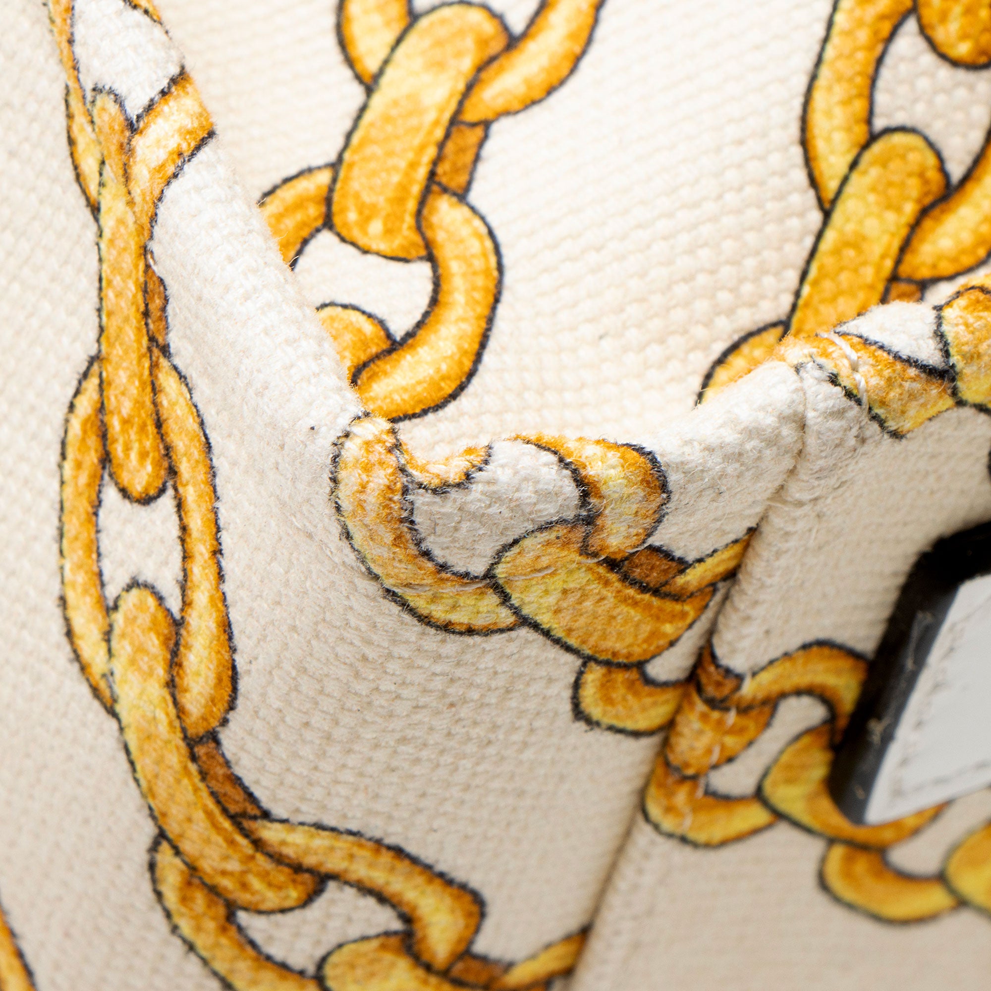 Versace Chain Link Canvas La Medusa Large Tote
