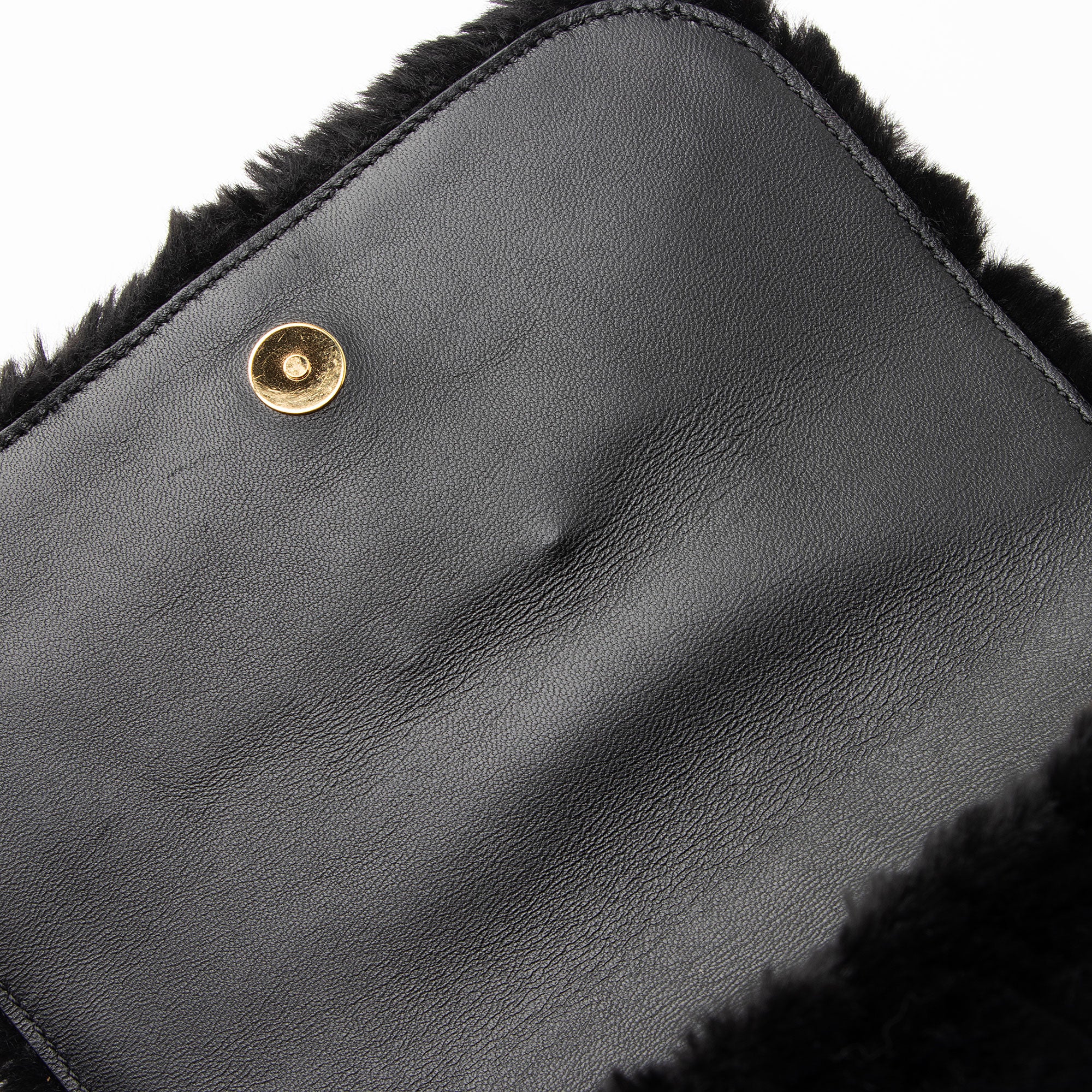 Versace Faux Fur Virtus Shoulder Bag (SHF-9AXZ0I)