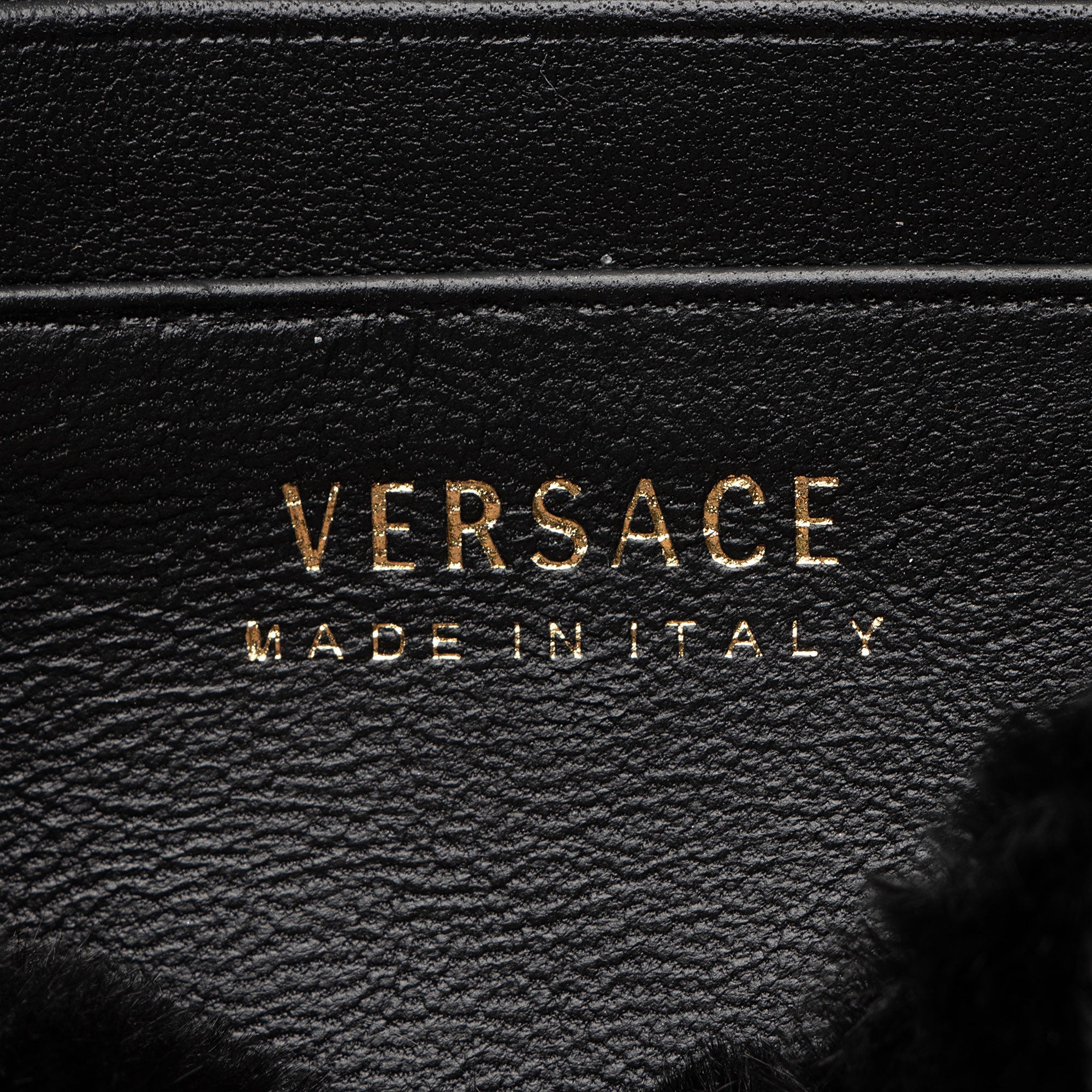 Versace Faux Fur Virtus Shoulder Bag (SHF-9AXZ0I)