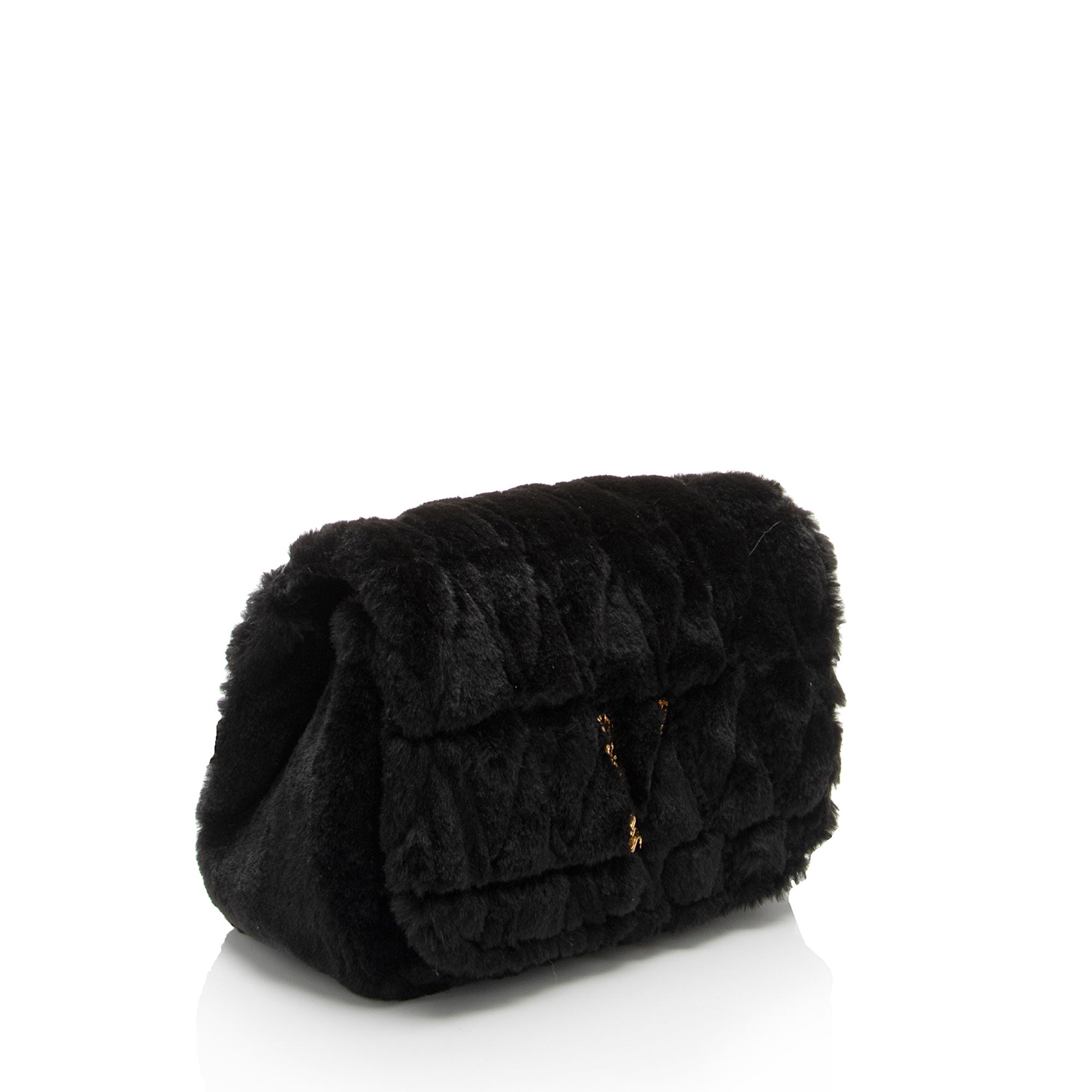 Versace Faux Fur Virtus Shoulder Bag (SHF-9AXZ0I)