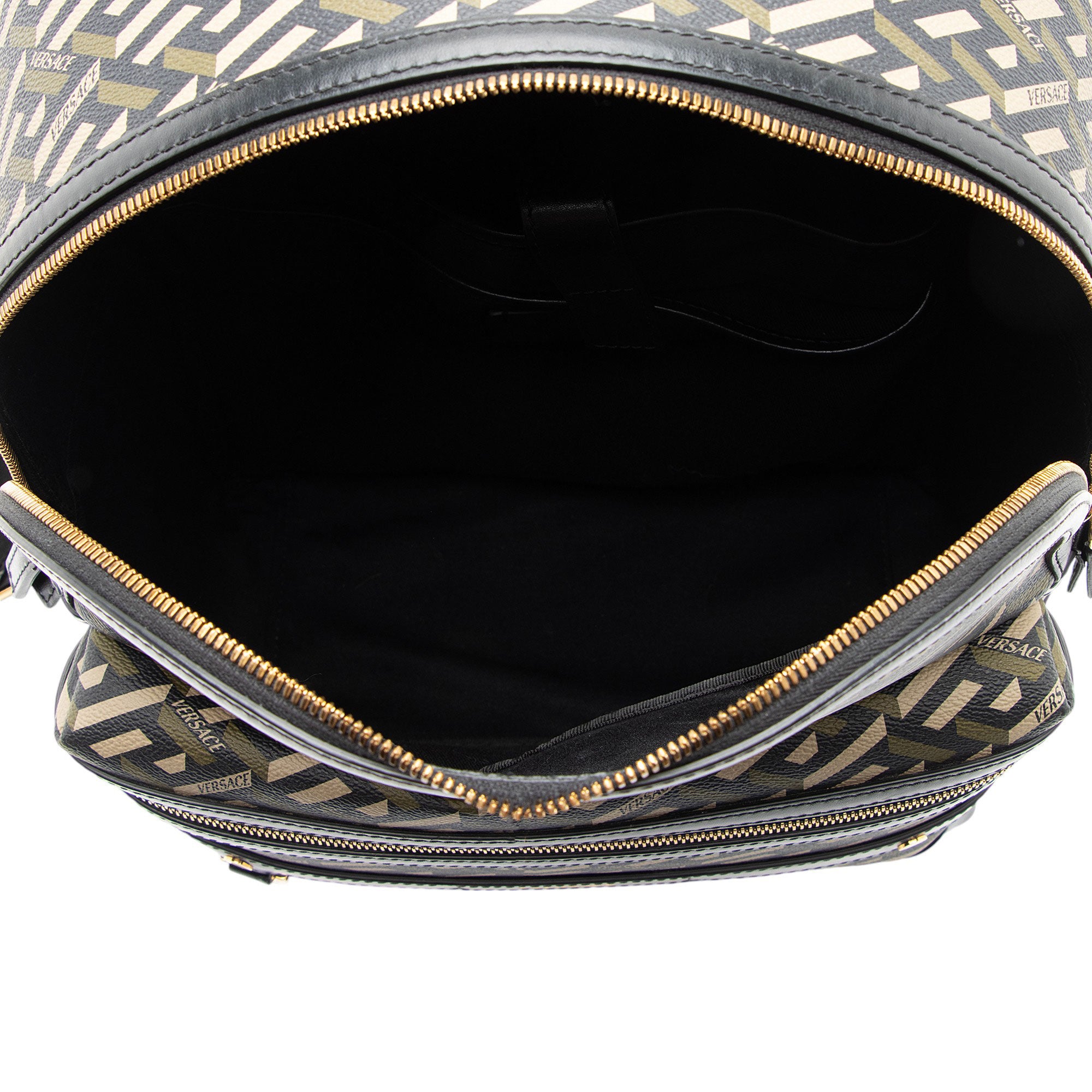 Versace La Greca Coated Canvas Backpack (SHF-7wZglL)