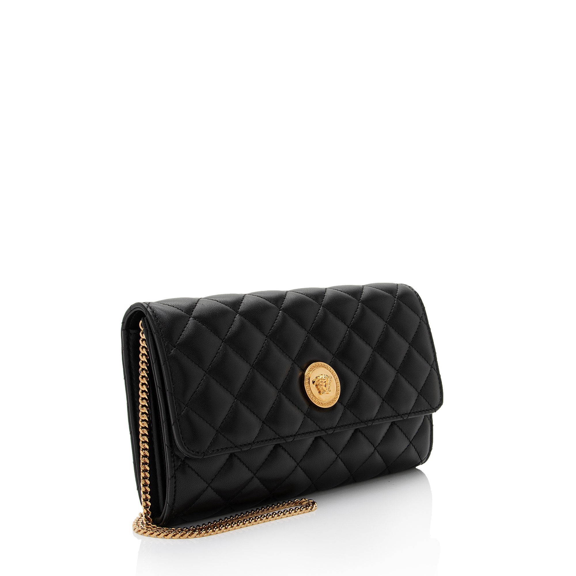 Versace Quilted Lambskin Medusa Wallet On Chain Bag (SHF-kD5DVw)