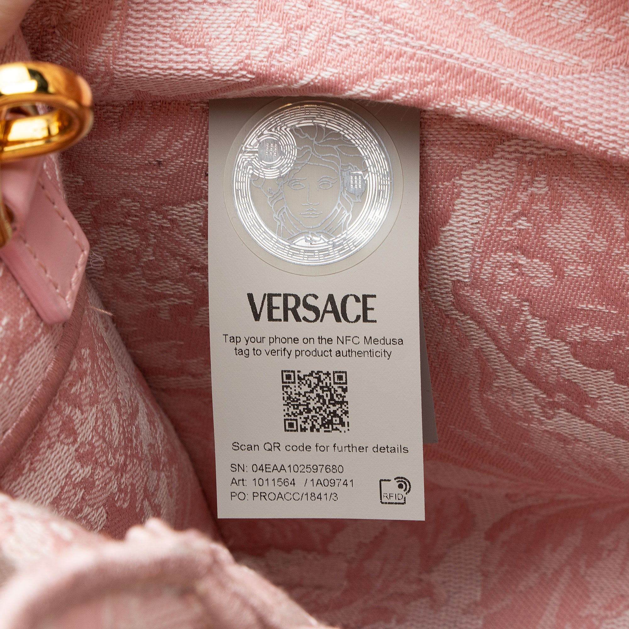 Versace Logo Canvas Barocco Athena Small Tote