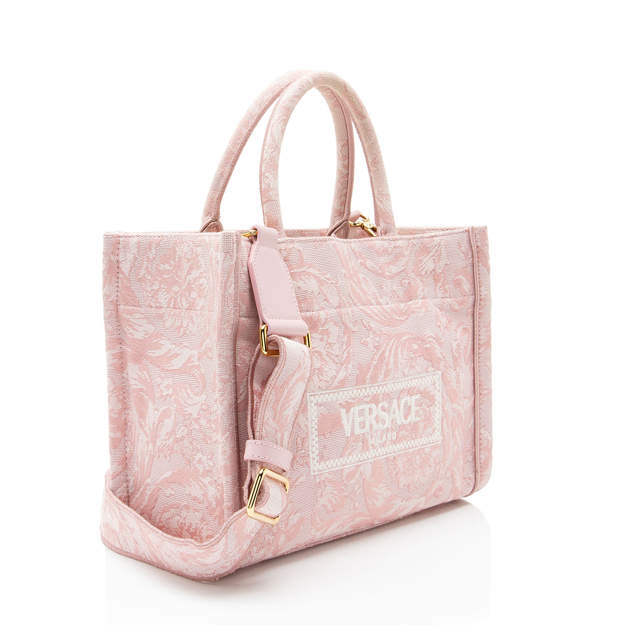 Versace Logo Canvas Barocco Athena Small Tote