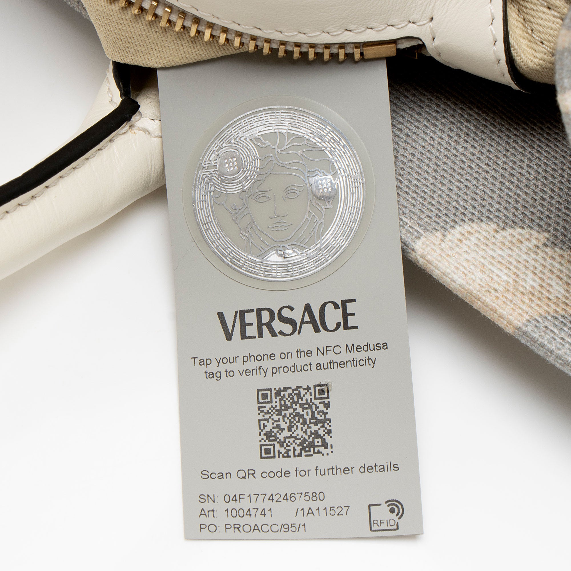 Versace Canvas Logo Barocco Sea La Medusa Large Tote
