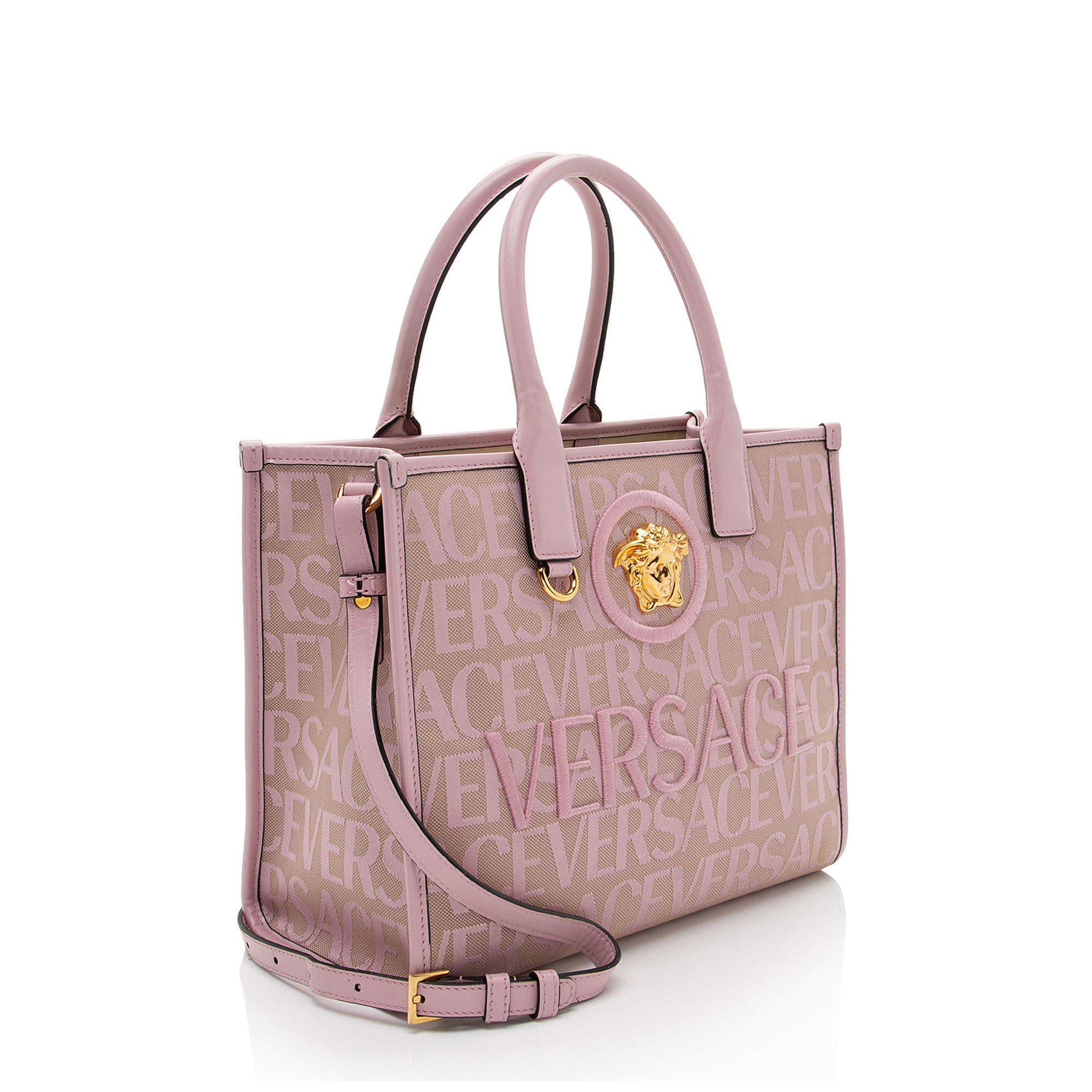 Versace Logo Canvas La Medusa Small Tote