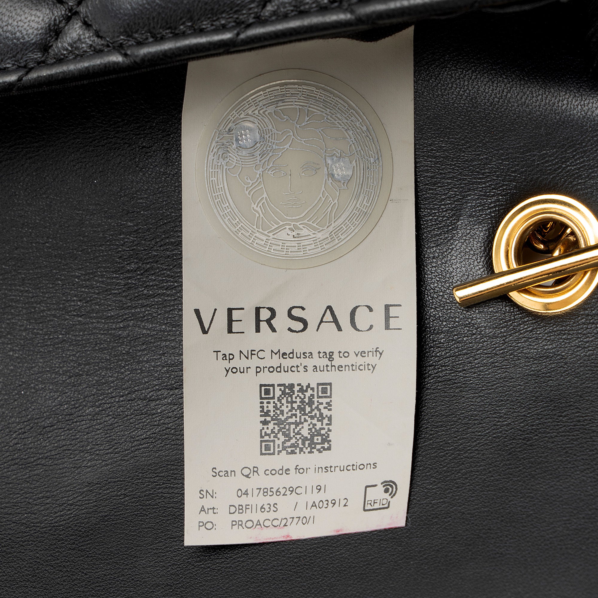 Versace Quilted Leather Medusa Square Small Flap Bag