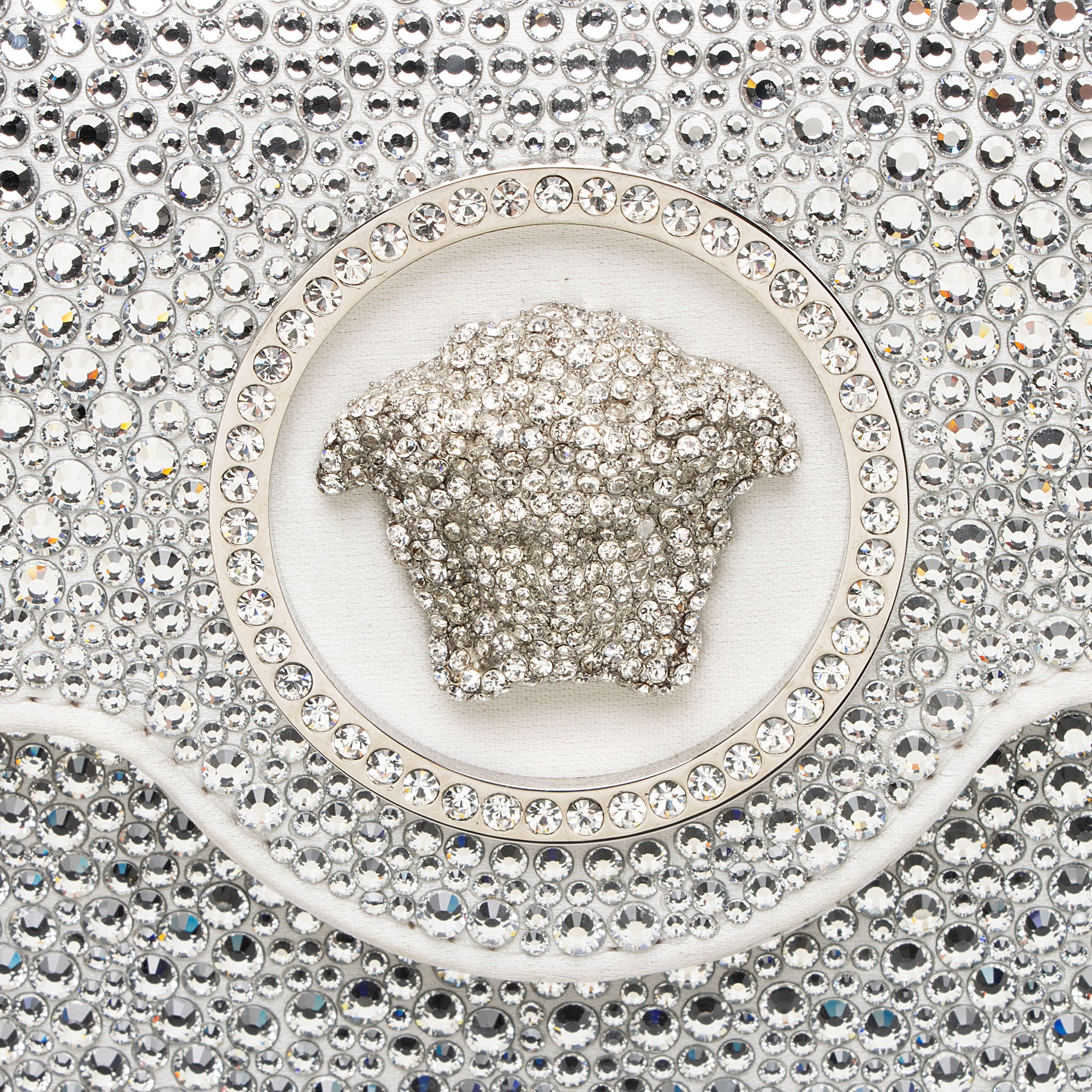 Versace Satin Crystal Embellished La Medusa Mini Top Handle
