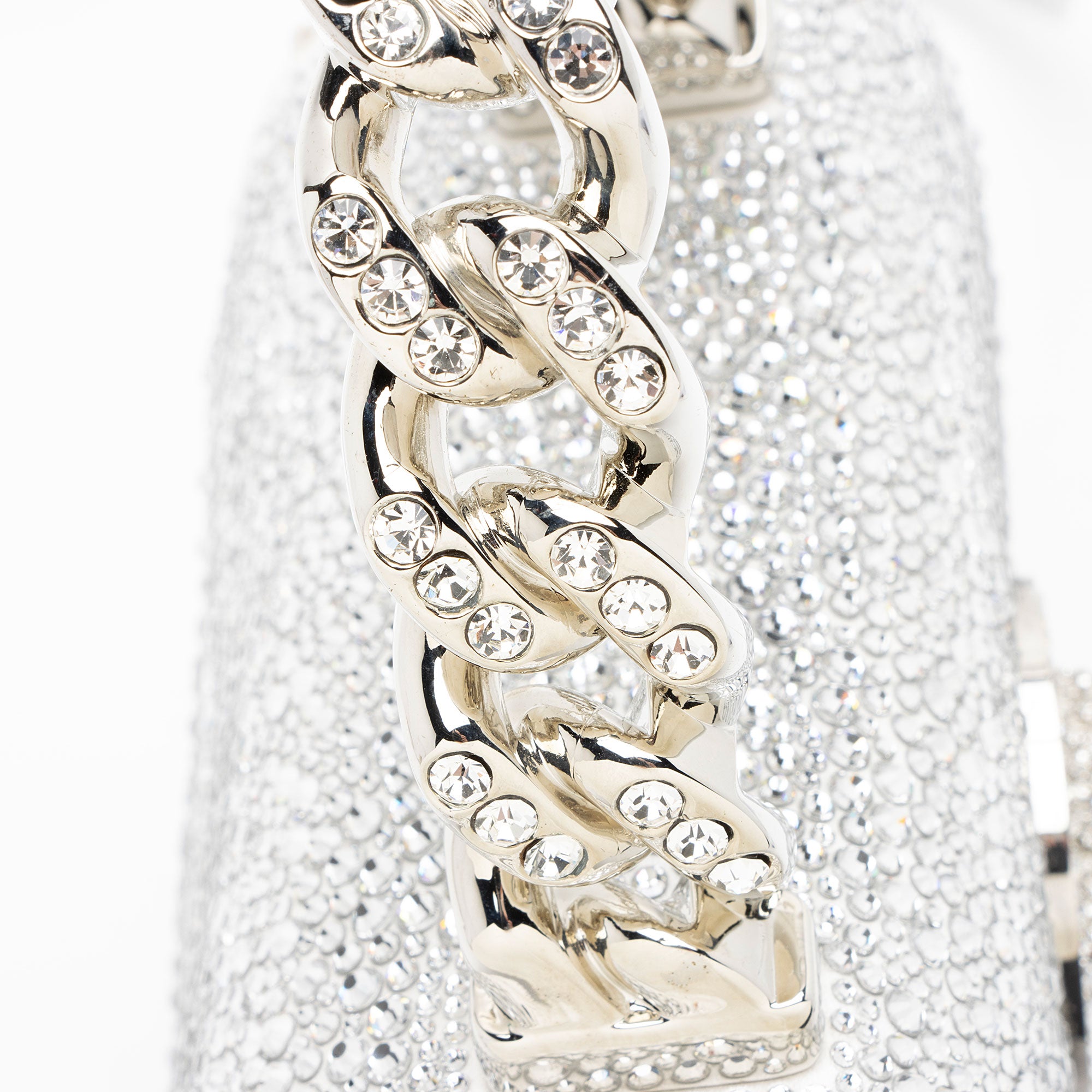 Versace Satin Crystal Embellished La Medusa Mini Top Handle