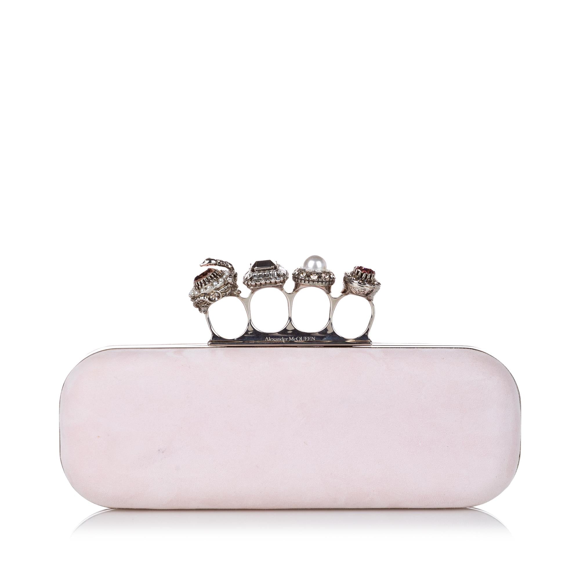 Alexander McQueen Knuckle Leather Clutch Bag (SHG-30586)