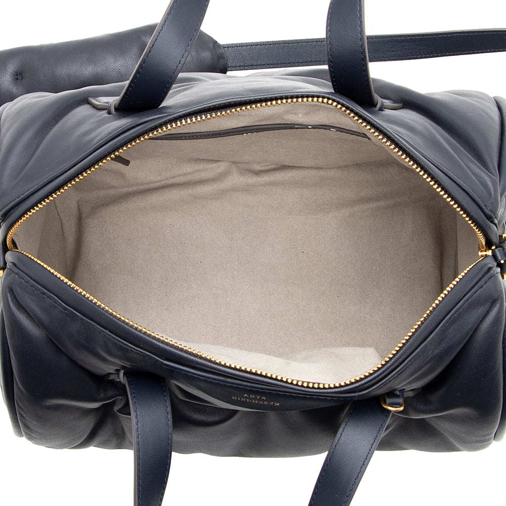 Anya Hindmarch Leather Chubby Barrel Crossbody Bag (SHF-19284)