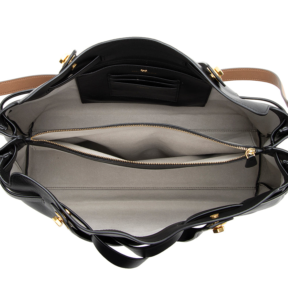 Anya Hindmarch Leather Shoelace Tote (SHF-19285)