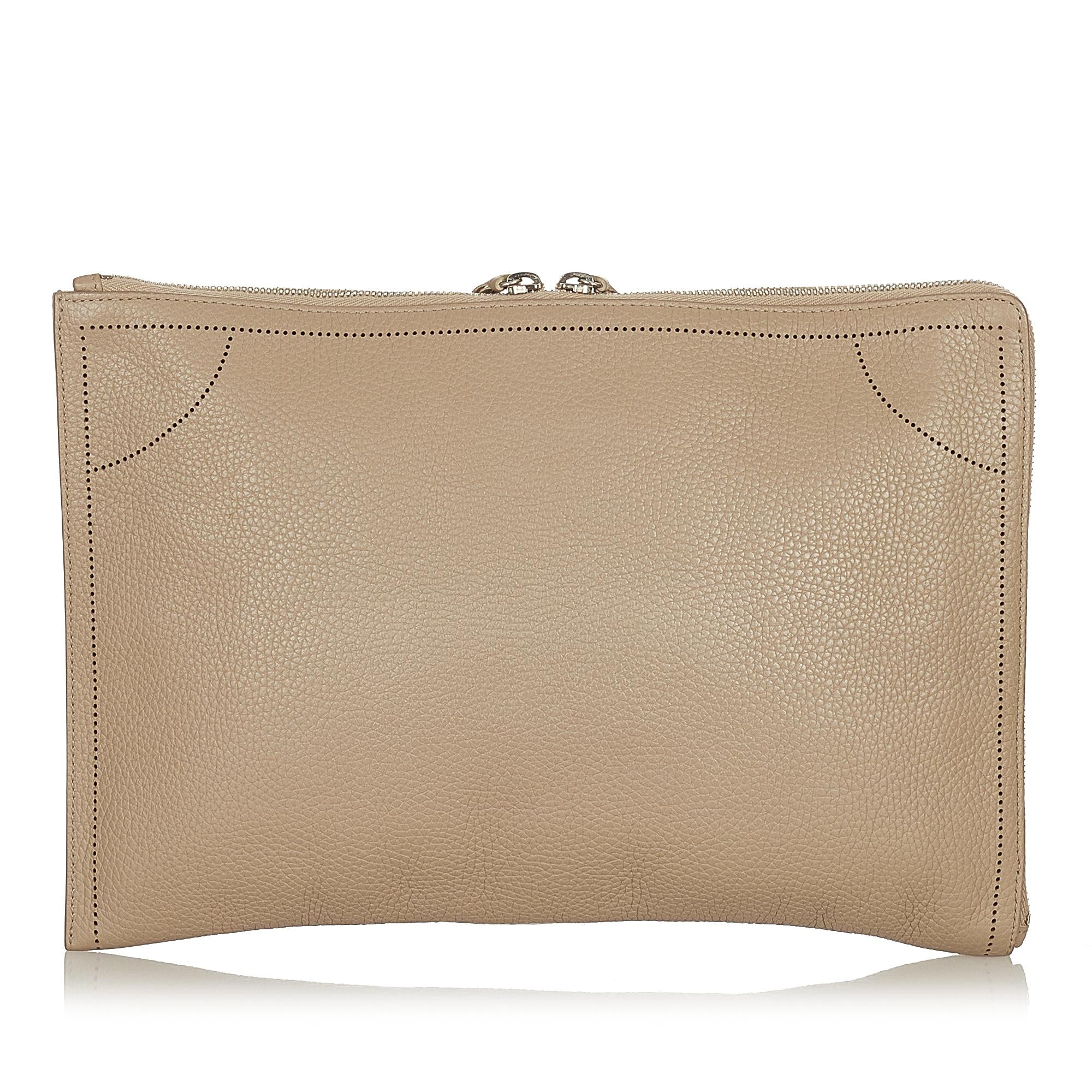 Balenciaga Blackout Zip Leather Clutch Bag (SHG-37475)