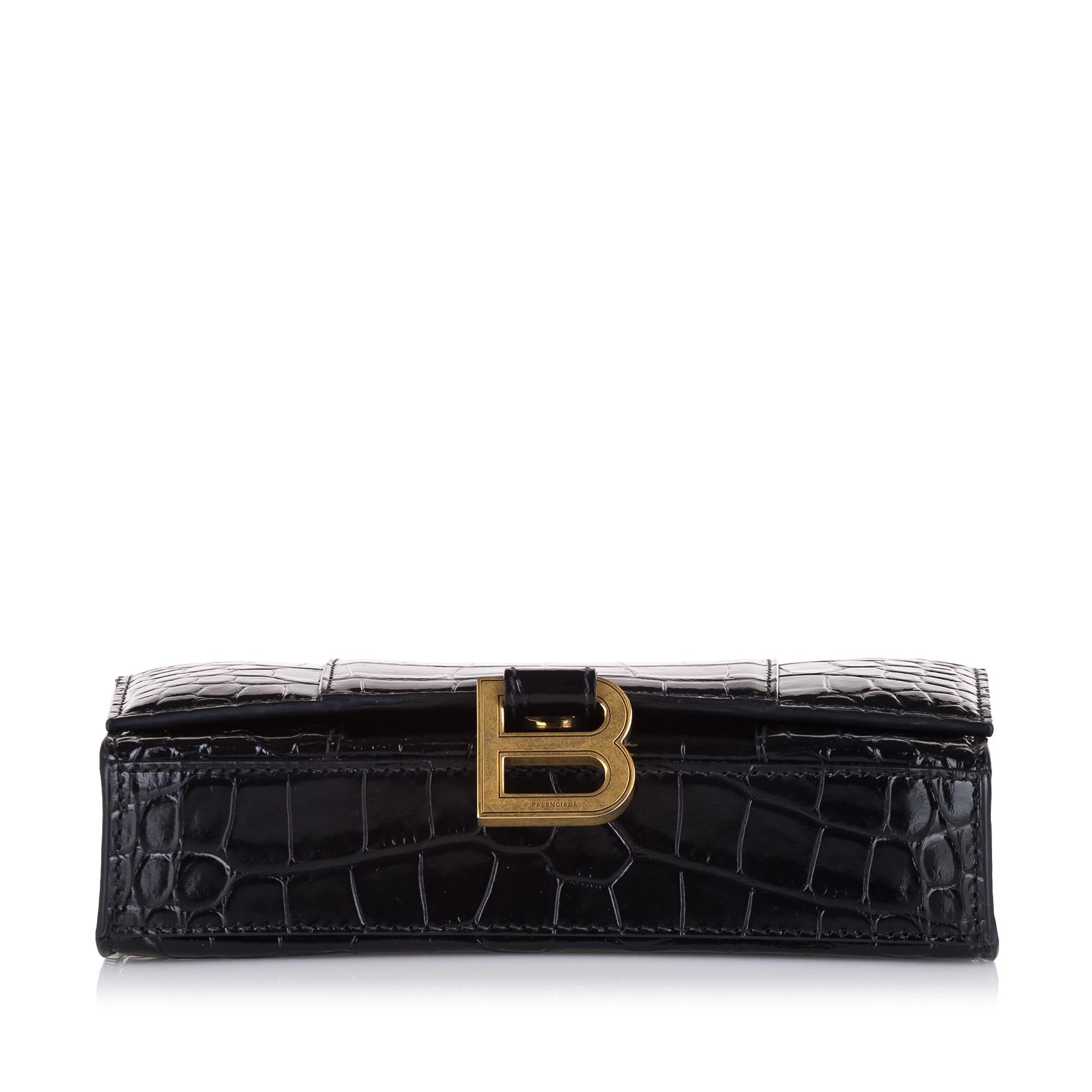 Balenciaga Embossed Hourglass Wallet On Chain (SHG-36402)