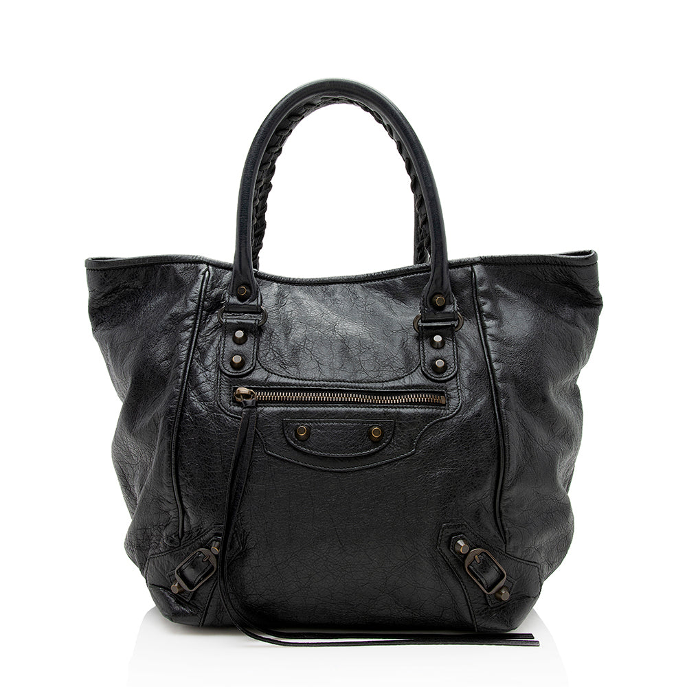 Balenciaga Lambskin Sunday S Tote - FINAL SALE (SHF-12206)