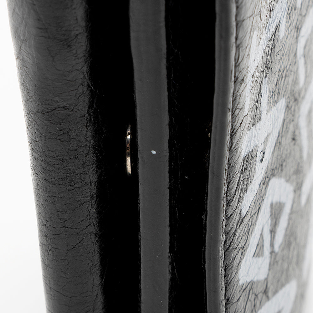 Balenciaga Leather Graffiti Mini Wallet (SHF-16612)