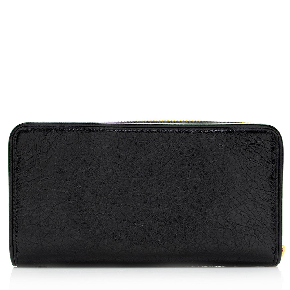 Balenciaga Leather Zip Around Wallet - FINAL SALE (SHF-18683)