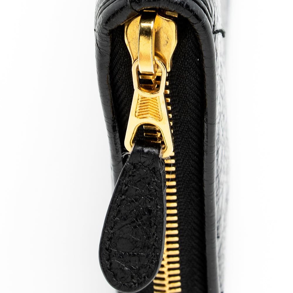 Balenciaga Leather Zip Around Wallet - FINAL SALE (SHF-18683)