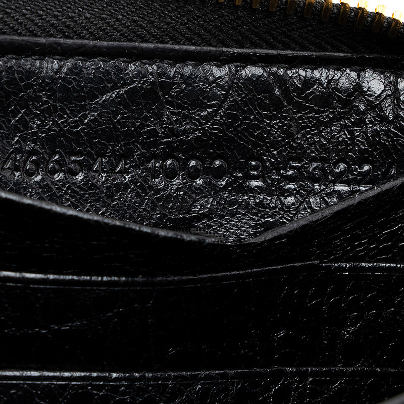 Balenciaga Leather Zip Around Wallet - FINAL SALE (SHF-18683)