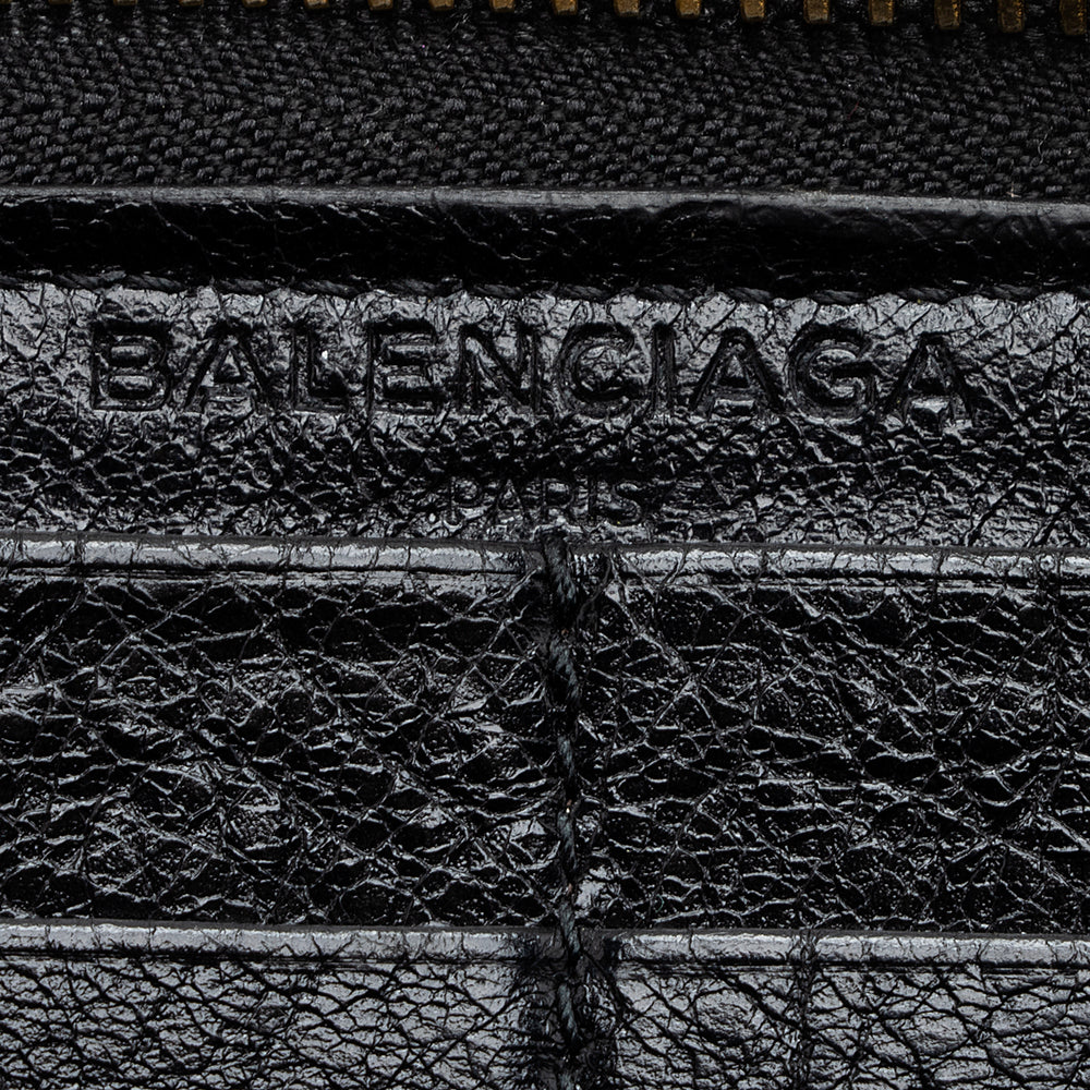 Balenciaga Leather Zip Around Wallet - FINAL SALE (SHF-18683)
