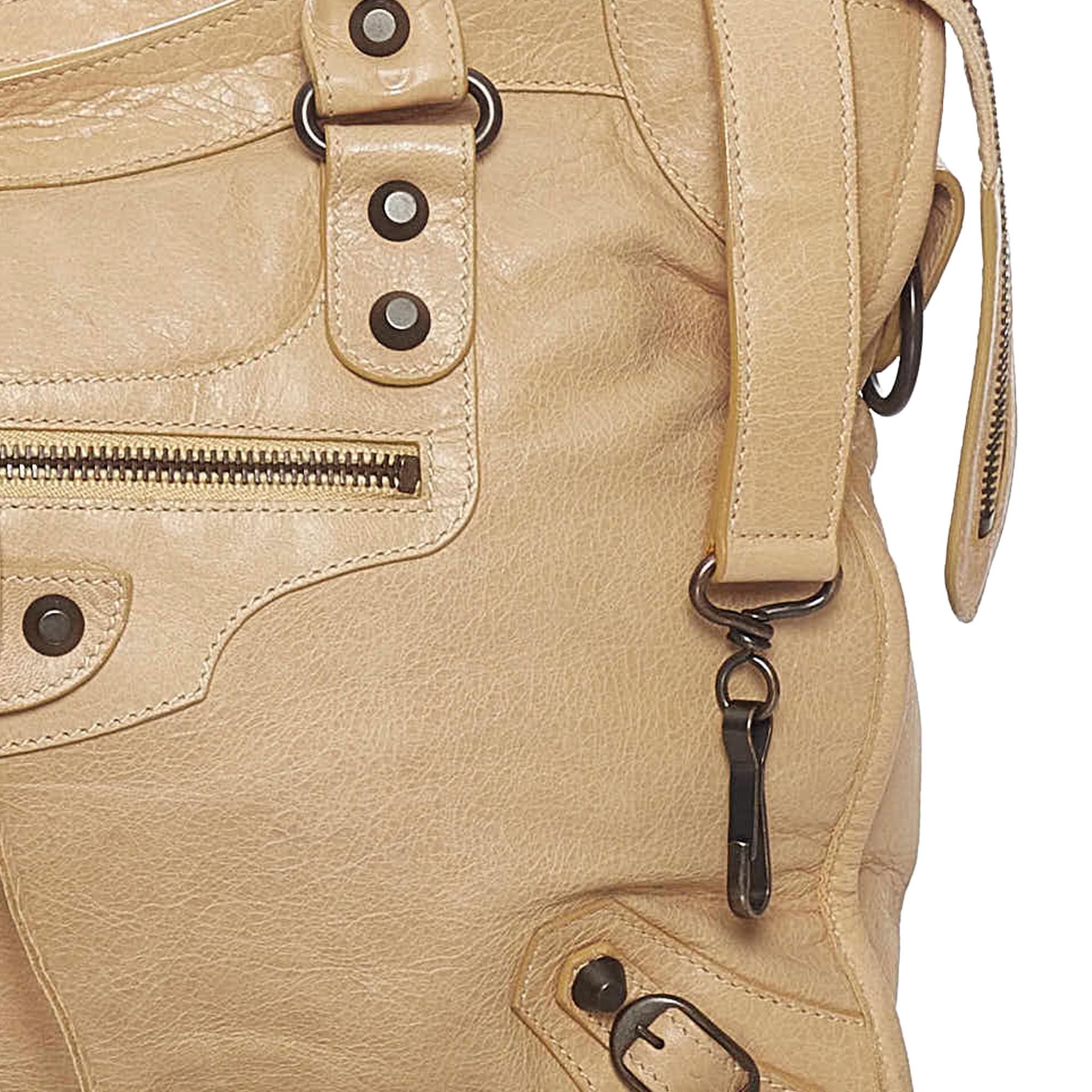 Balenciaga Motocross Classic City Leather Satchel (SHG-28235)