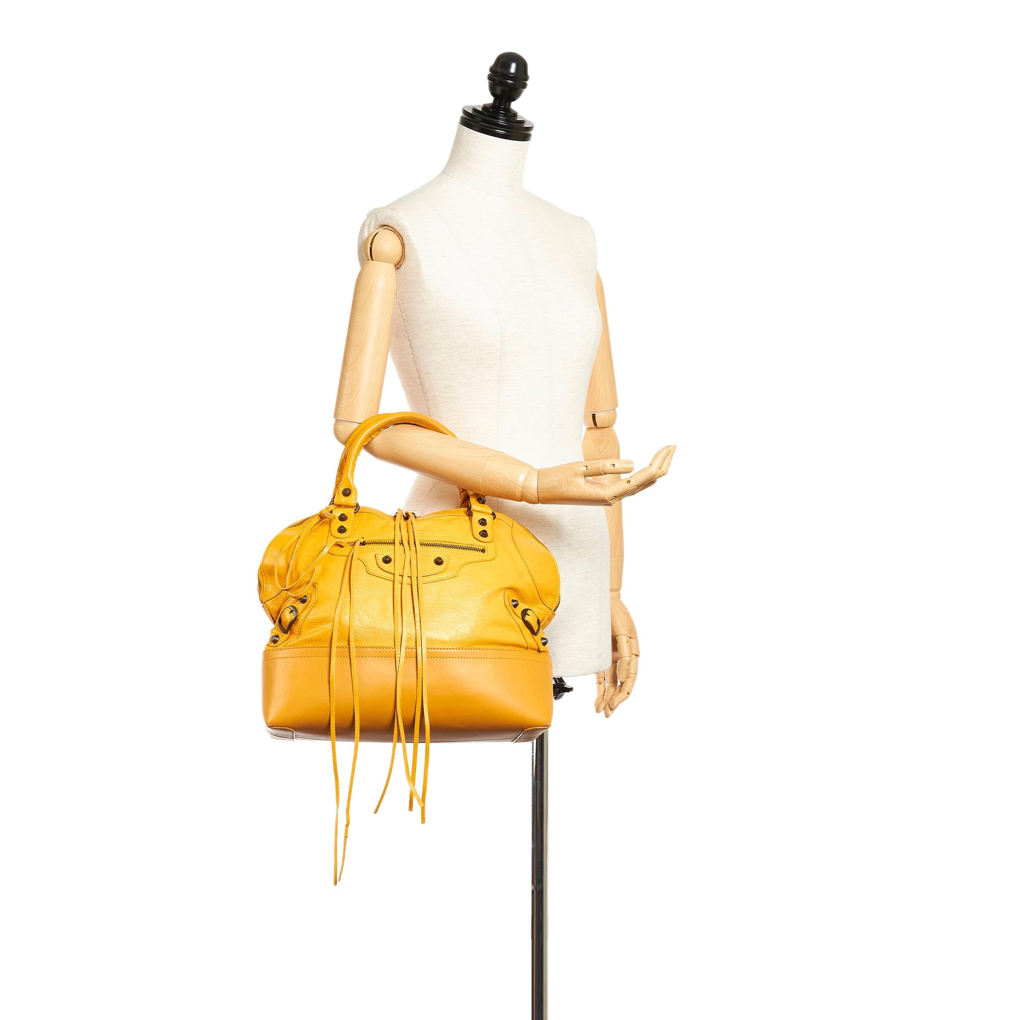 Balenciaga Motocross Classic Dome Leather Tote Bag (SHG-27999)