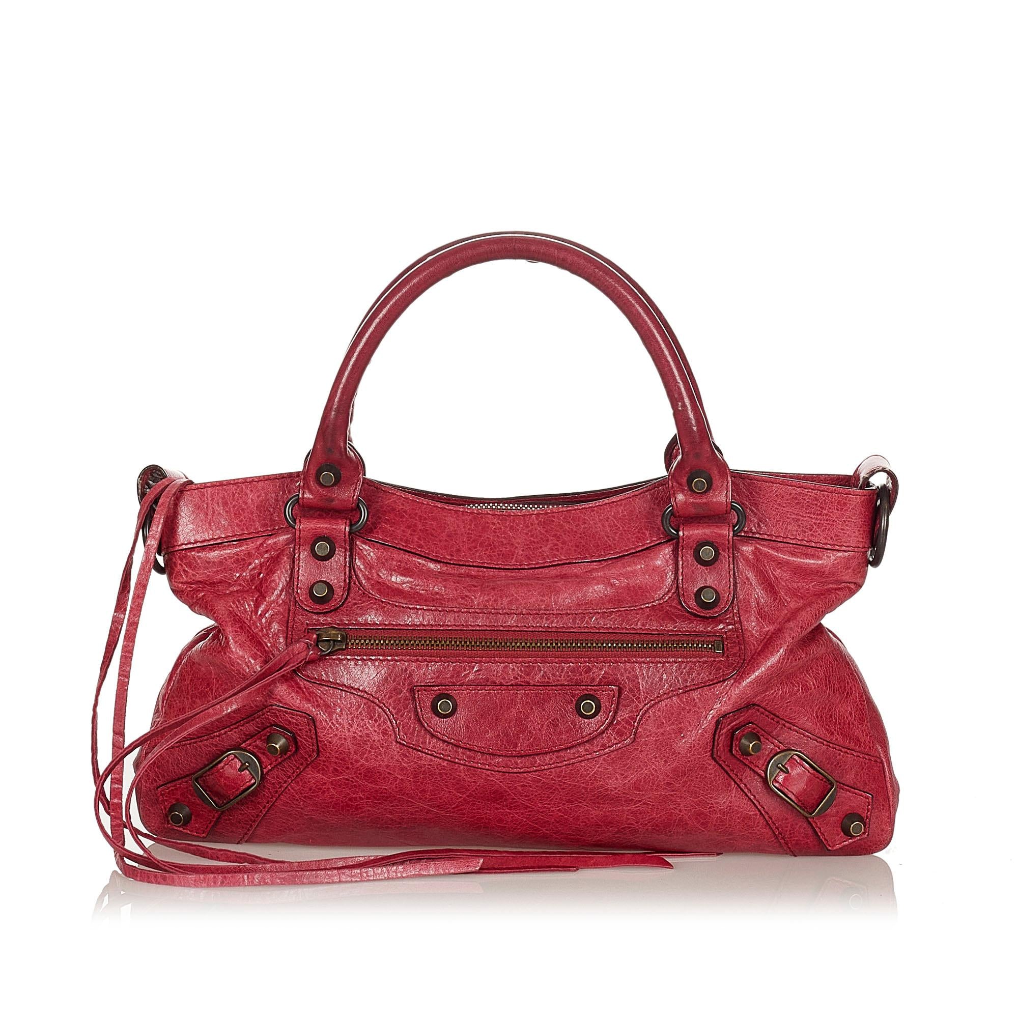 Balenciaga Motocross Classic First Leather Satchel (SHG-22045)