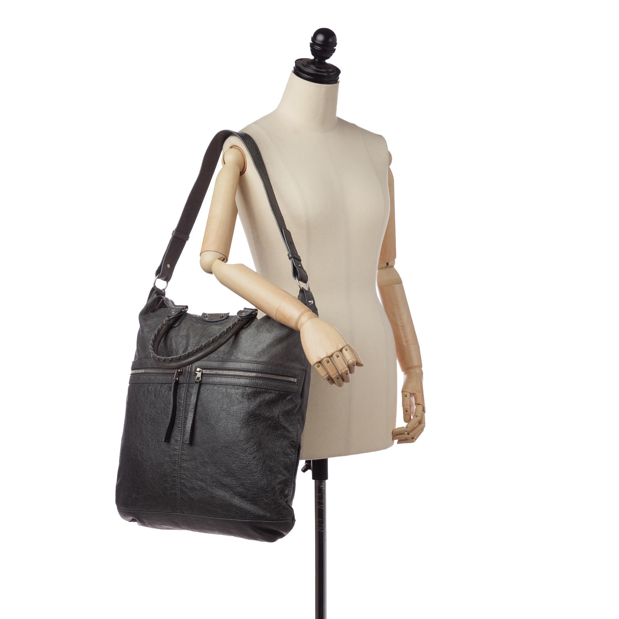 Balenciaga Motocross Classic Square Leather Satchel (SHG-32702)