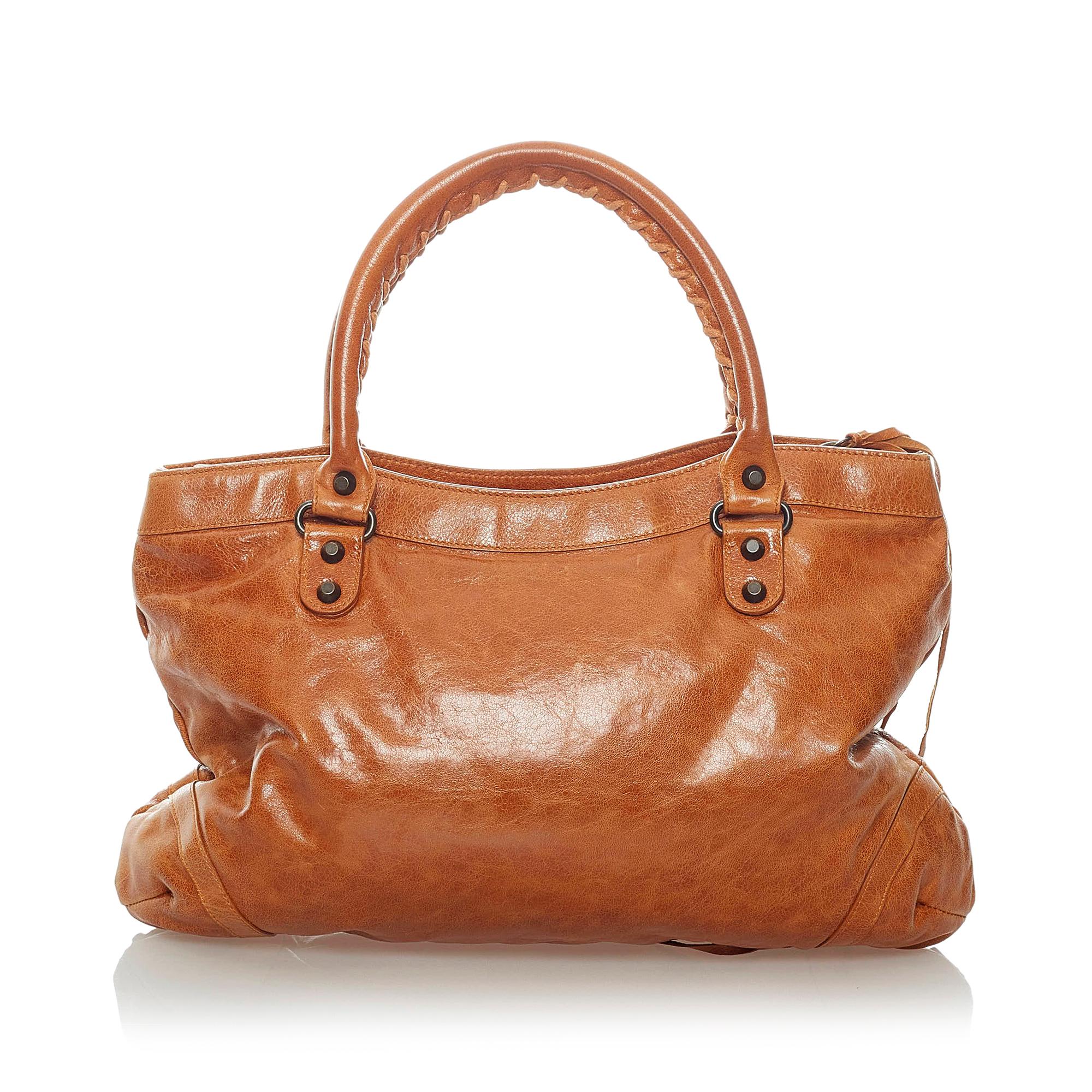 Balenciaga Motocross Classic Town Leather Handbag (SHG-32771)