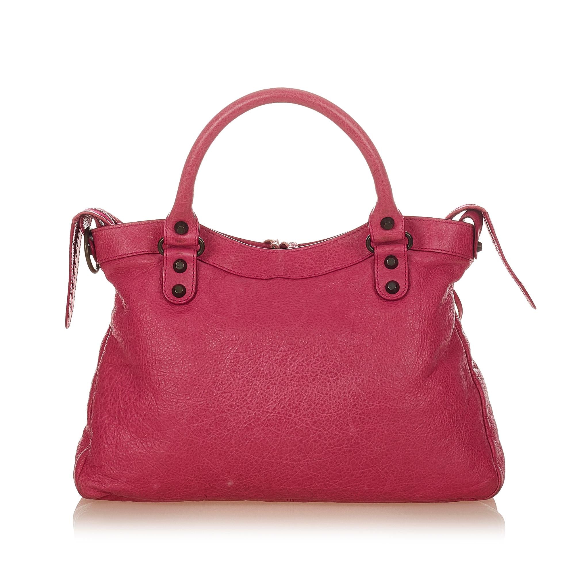 Balenciaga Motocross Classic Town Leather Satchel (SHG-25930)