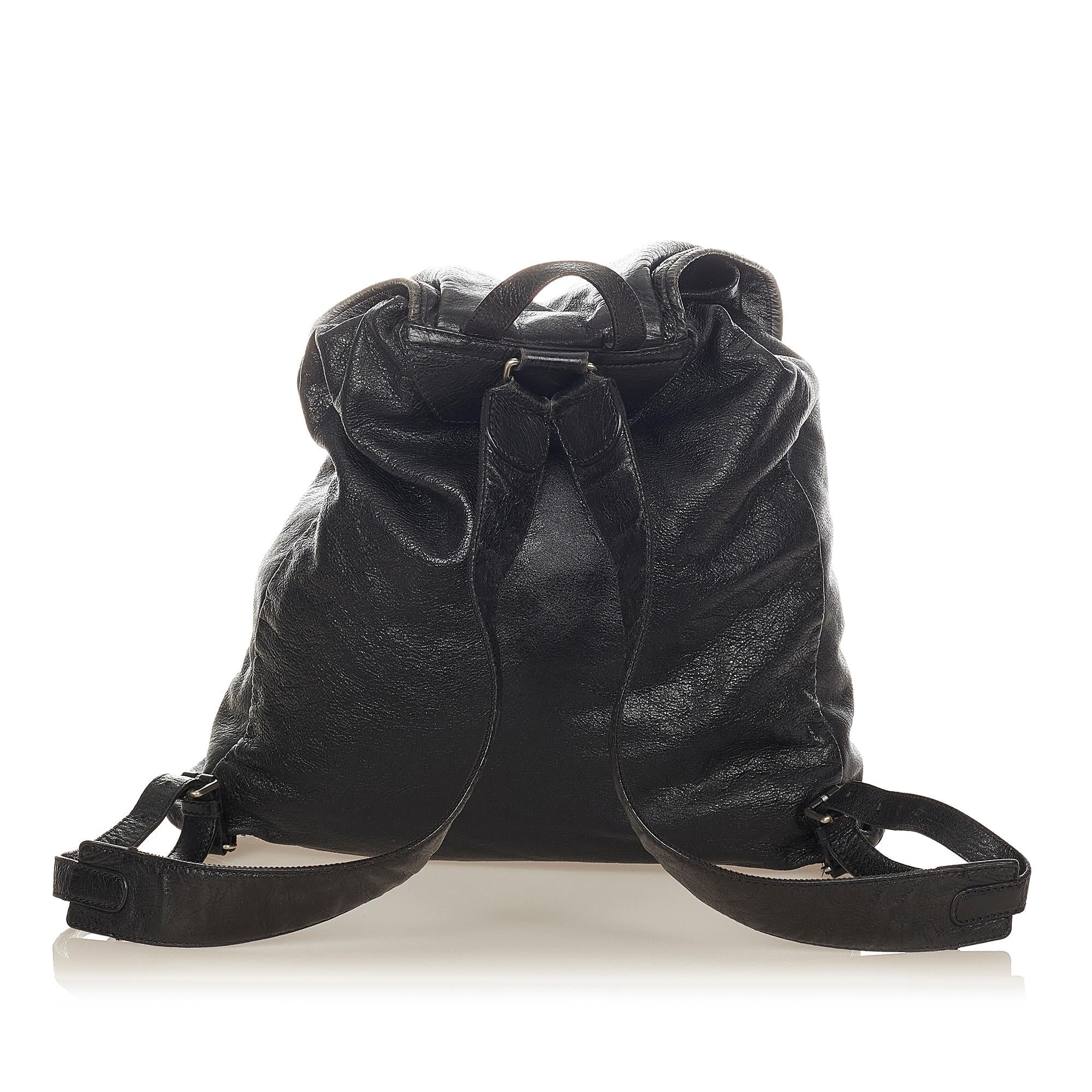 Balenciaga Motocross Classic Traveler S Leather Backpack (SHG-26426)