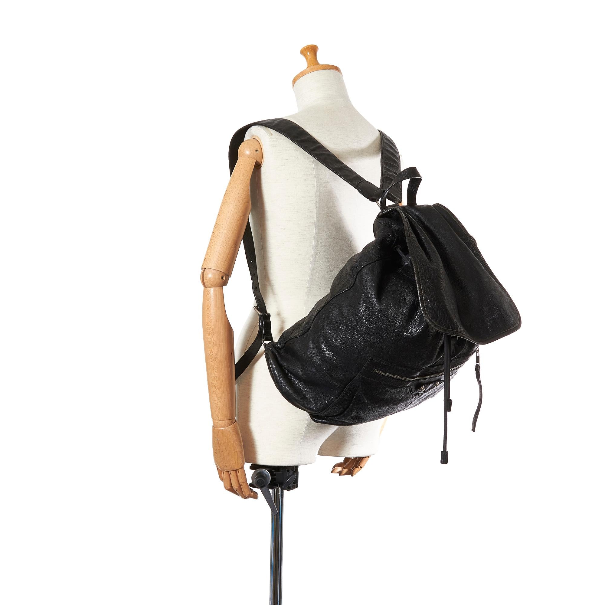 Balenciaga Motocross Classic Traveler S Leather Backpack (SHG-26426)