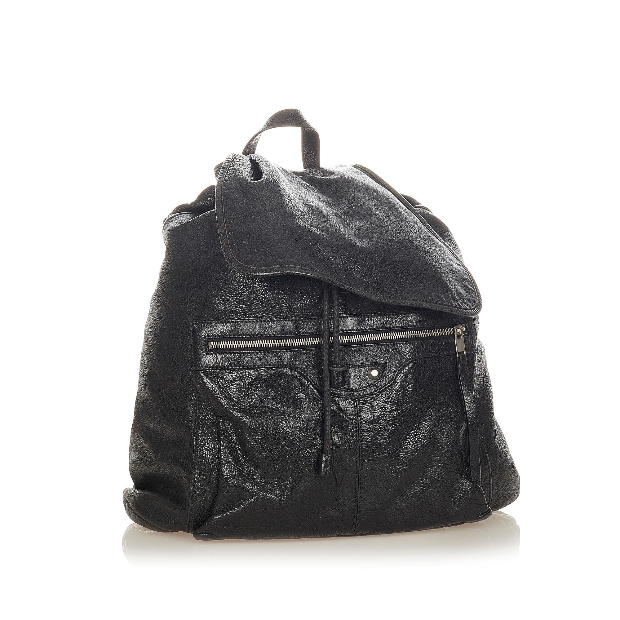 Balenciaga Motocross Classic Traveler S Leather Backpack (SHG-26426)