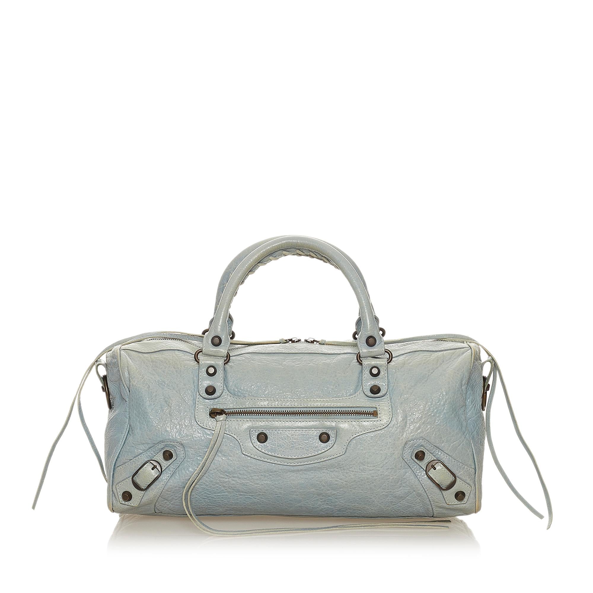 Balenciaga Motocross Classic Twiggy Leather Satchel (SHG-27490)