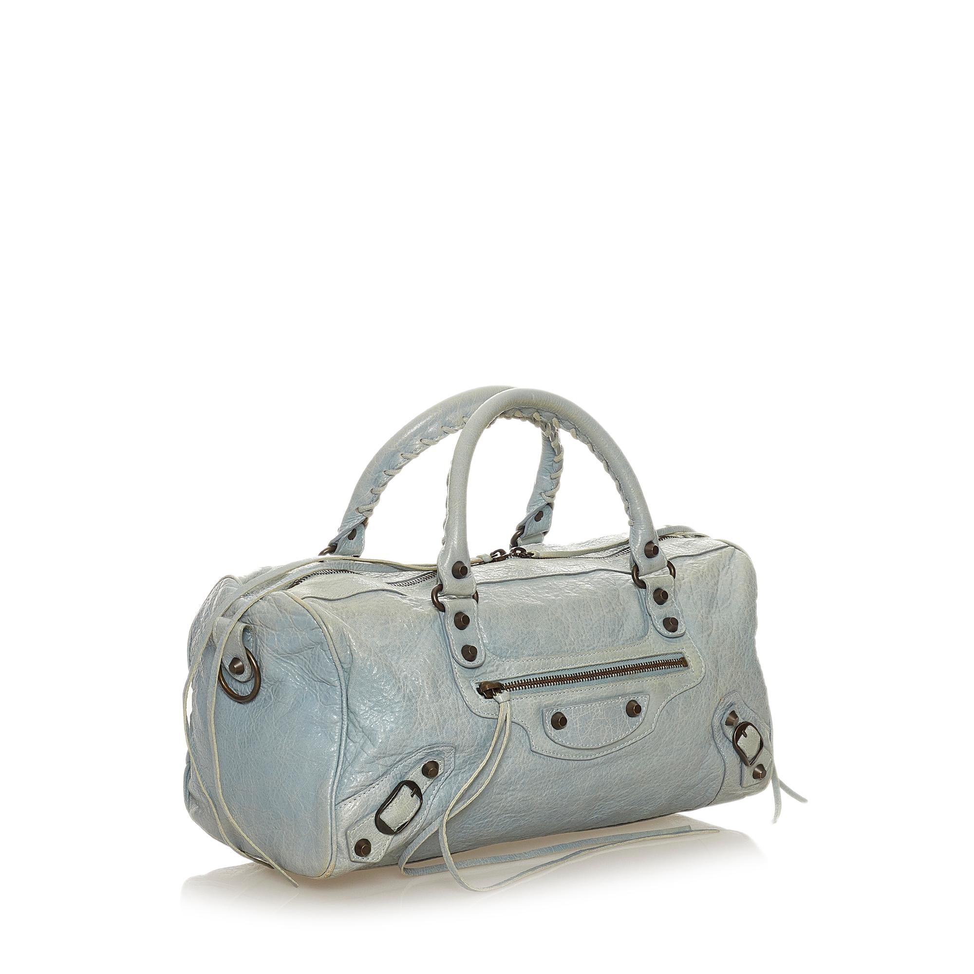 Balenciaga Motocross Classic Twiggy Leather Satchel (SHG-27490)