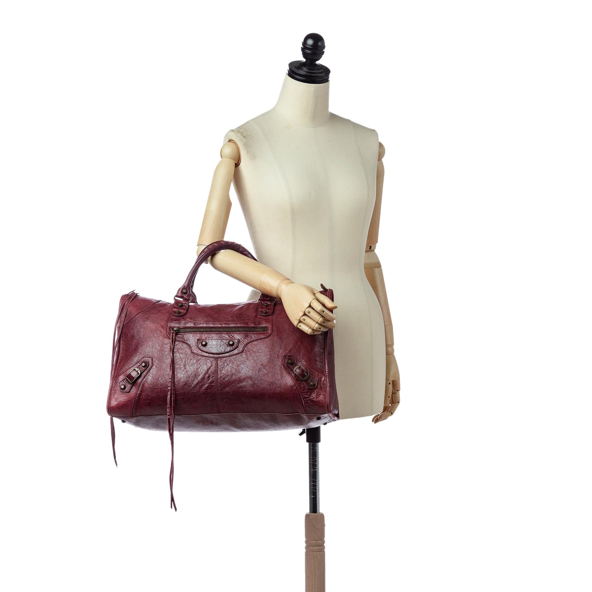 Balenciaga Motocross Classic Work Lambskin Leather Handbag (SHG-28262)