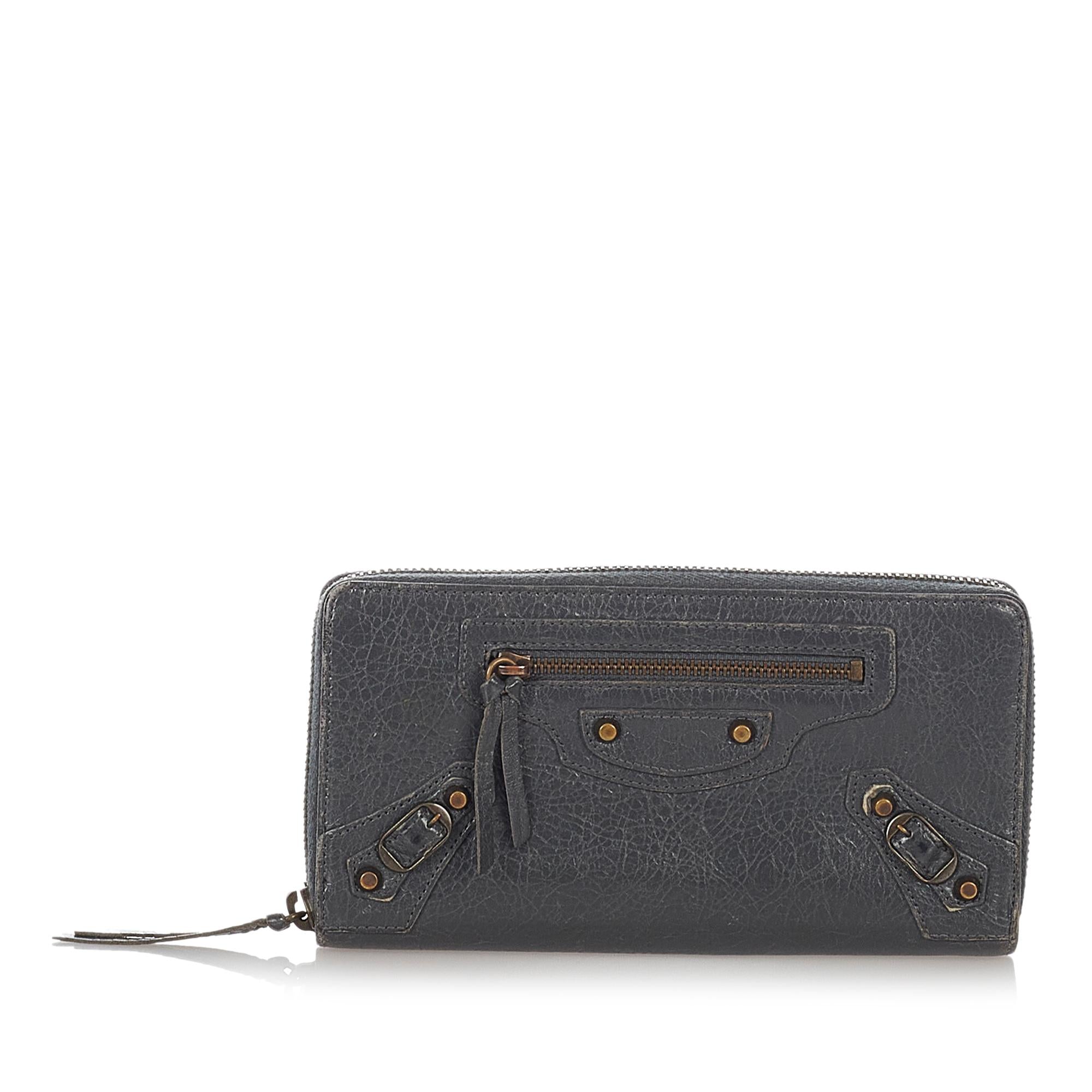 Balenciaga Motocross Leather Wallet (SHG-26769)