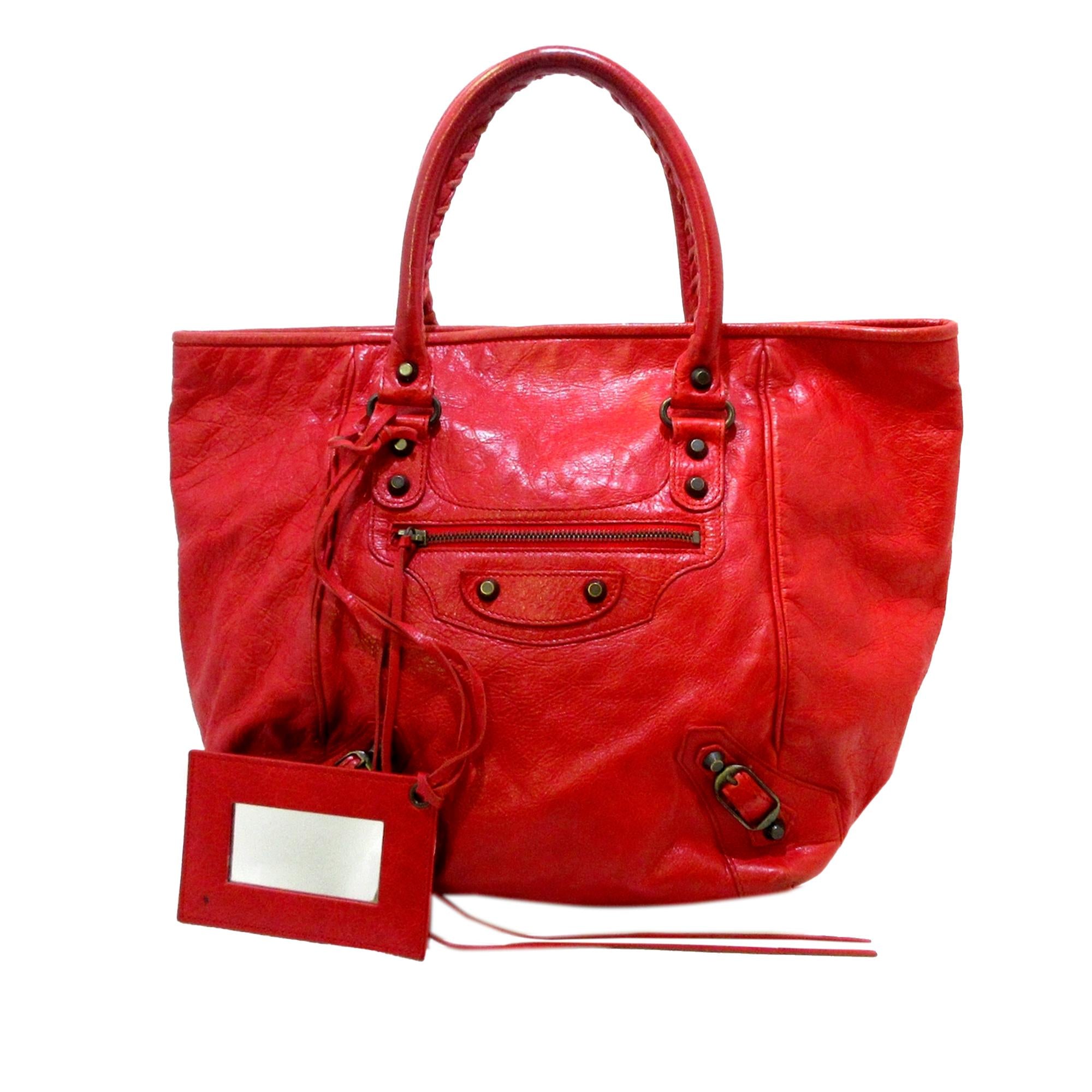 Balenciaga Motocross Sunday Leather Tote Bag (SHG-36401)