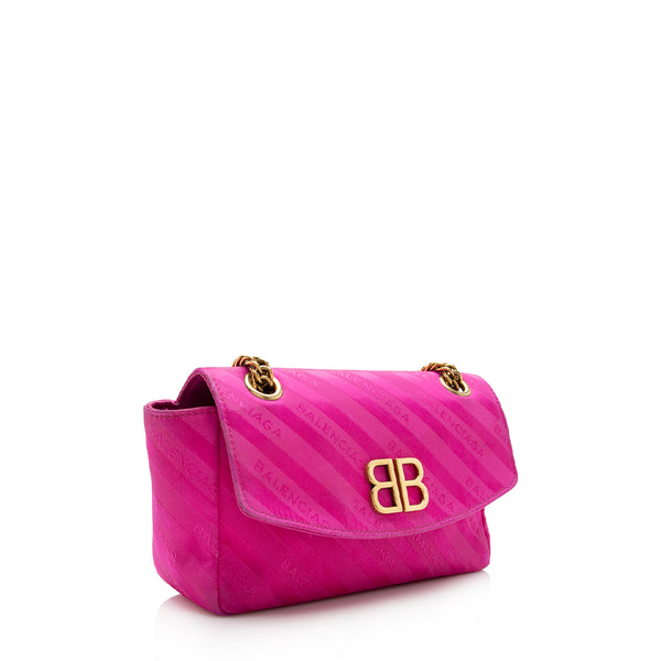 Balenciaga Satin Jacquard BB S Round Shoulder Bag - FINAL SALE