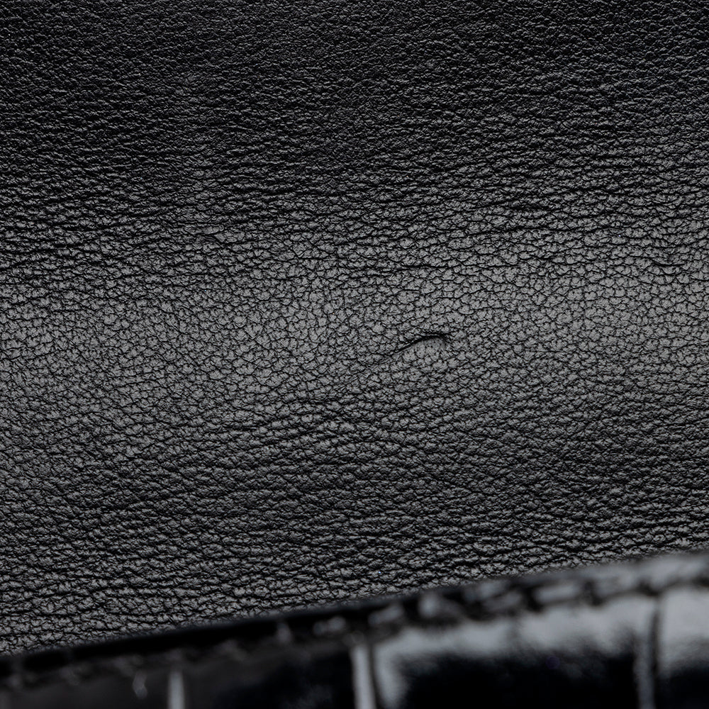 Balenciaga Shiny Croc Embossed Calfskin Hourglass XS Satchel (SHF-20783)