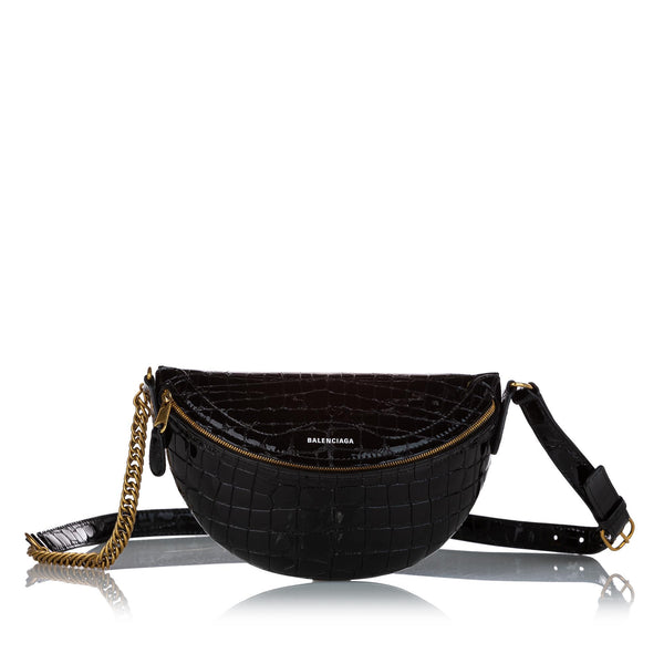 Balenciaga Souvenir Embossed Patent Leather Belt Bag (SHG-27024)