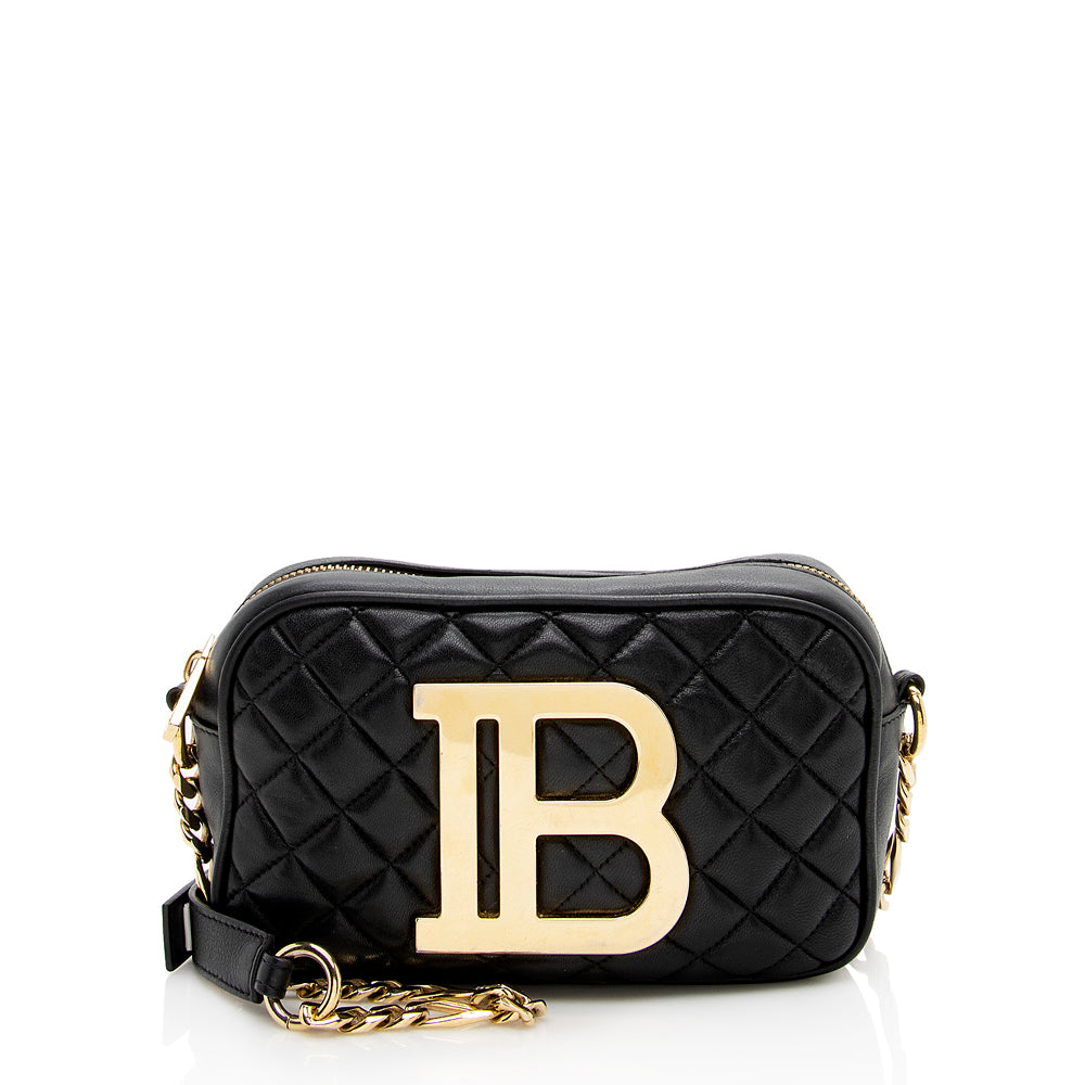 Balmain Lambskin B Camera Bag (SHF-17396)